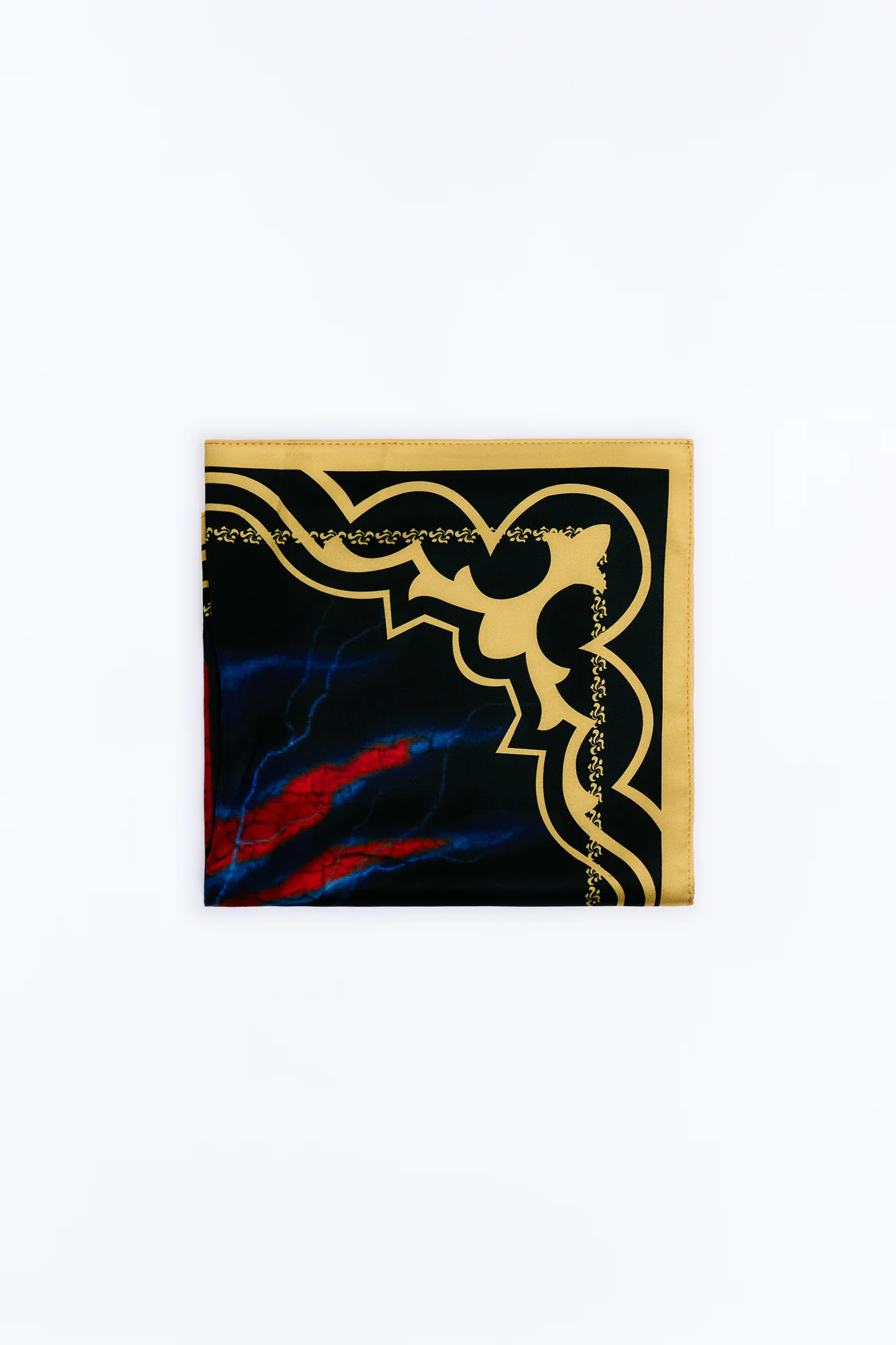 Thunderous Bite Large Satin Bandana - Black