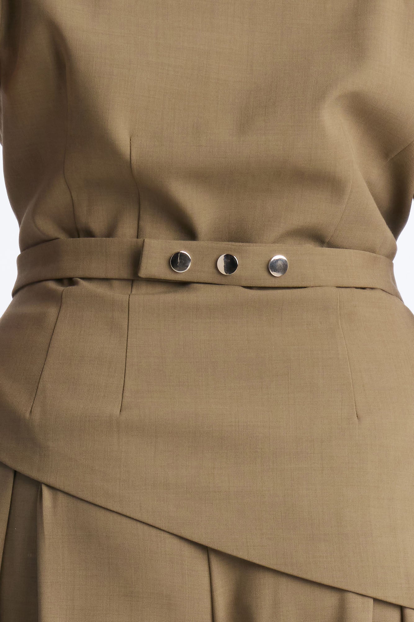 Tiana Belted Cap Sleeve Fitted Blazer - Caffe - Image 6
