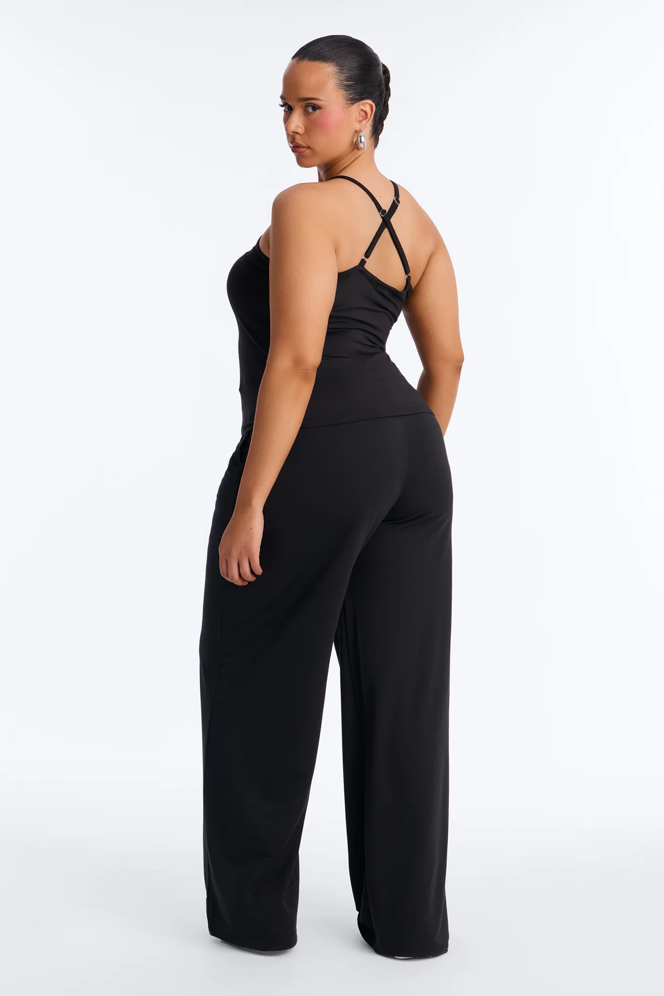 Tiana Wide Leg Pant Set - Black - Image 8