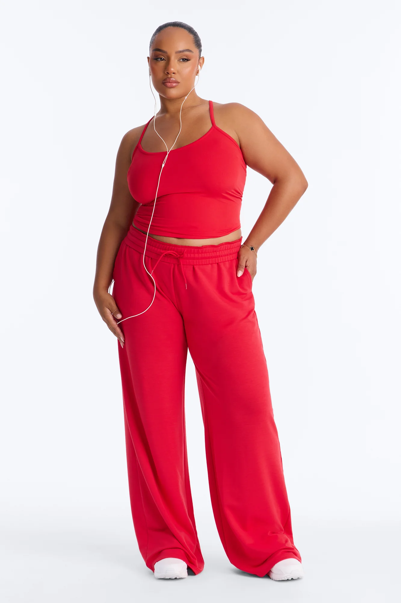 Tiana Wide Leg Pant Set - Red - Image 5