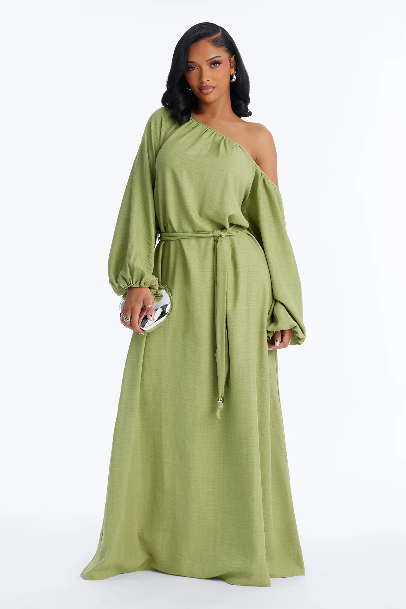 Tianna Tie Waist Maxi Dress - Chartreuse