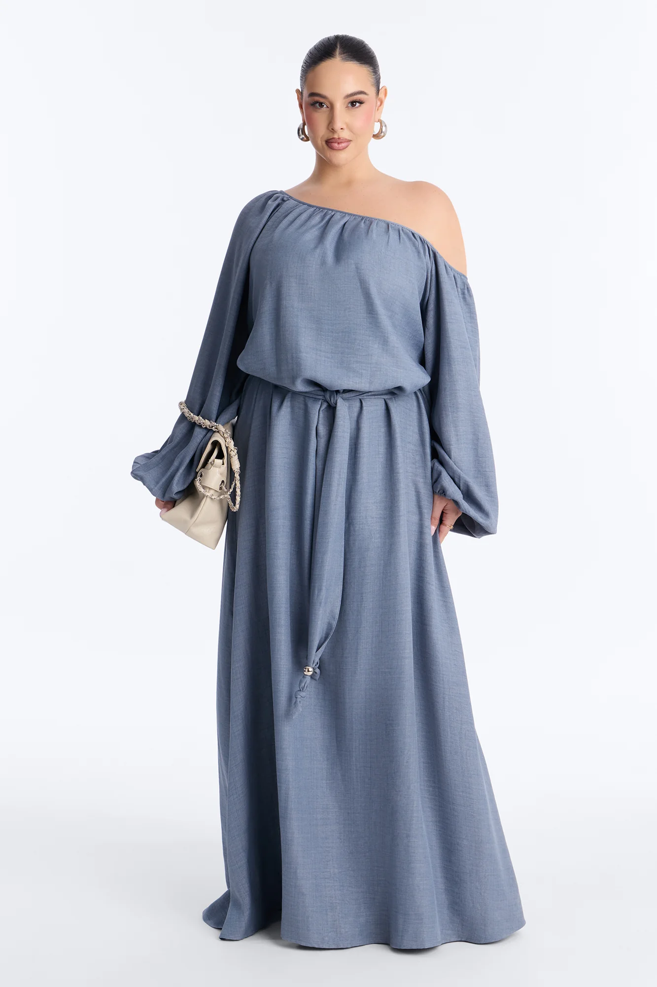 Tianna Tie Waist Maxi Dress - Denim - Image 5