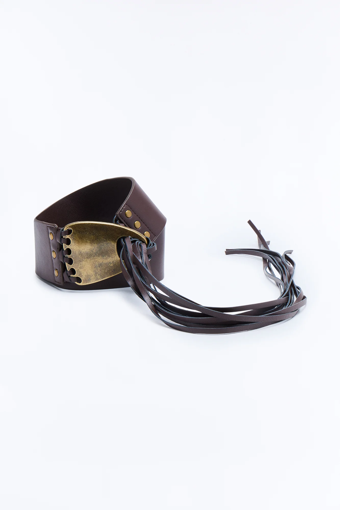 Tie Me Down Faux Leather Belt - Brown - Image 3