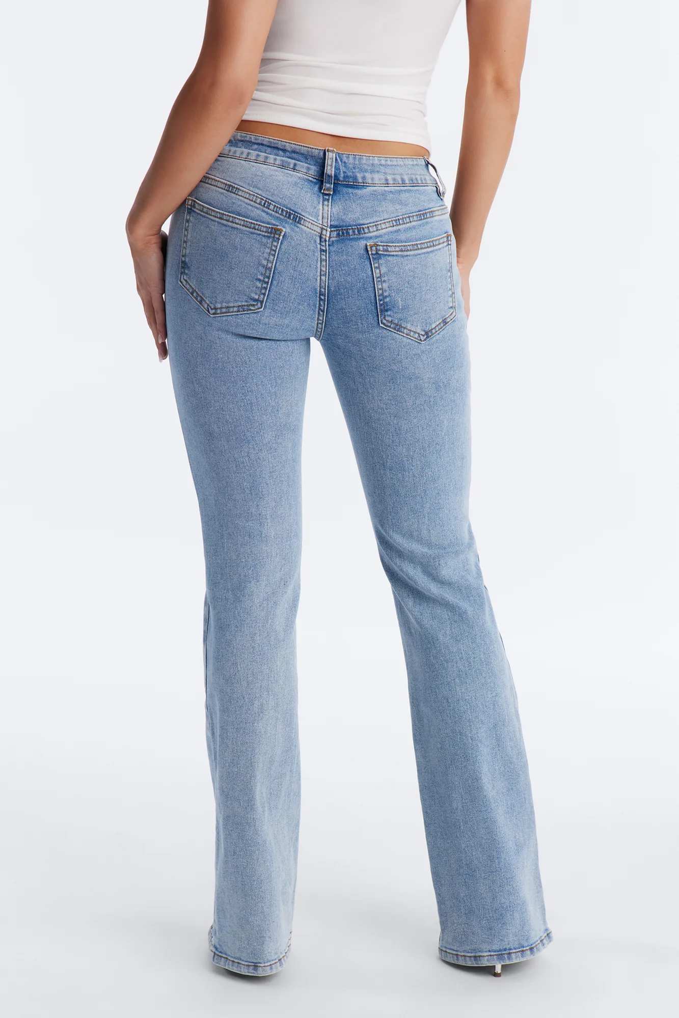 Tied To You Ultra Low Rise Lace Up Bootcut Jeans - Medium Wash - Image 4