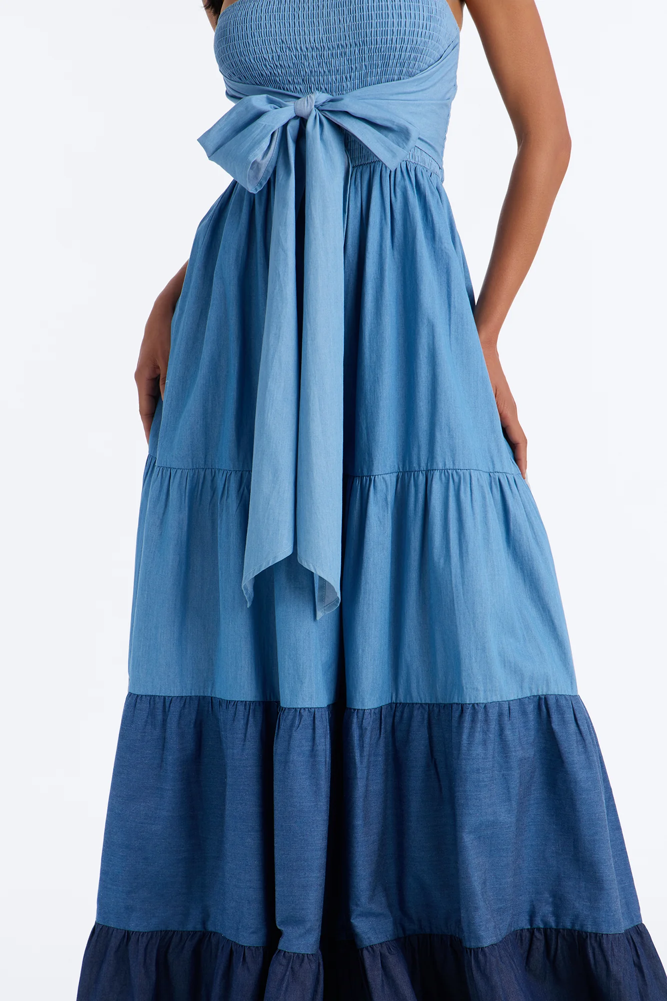 Tier Me Out Wide Leg Jumpsuit - Denim - Image 3
