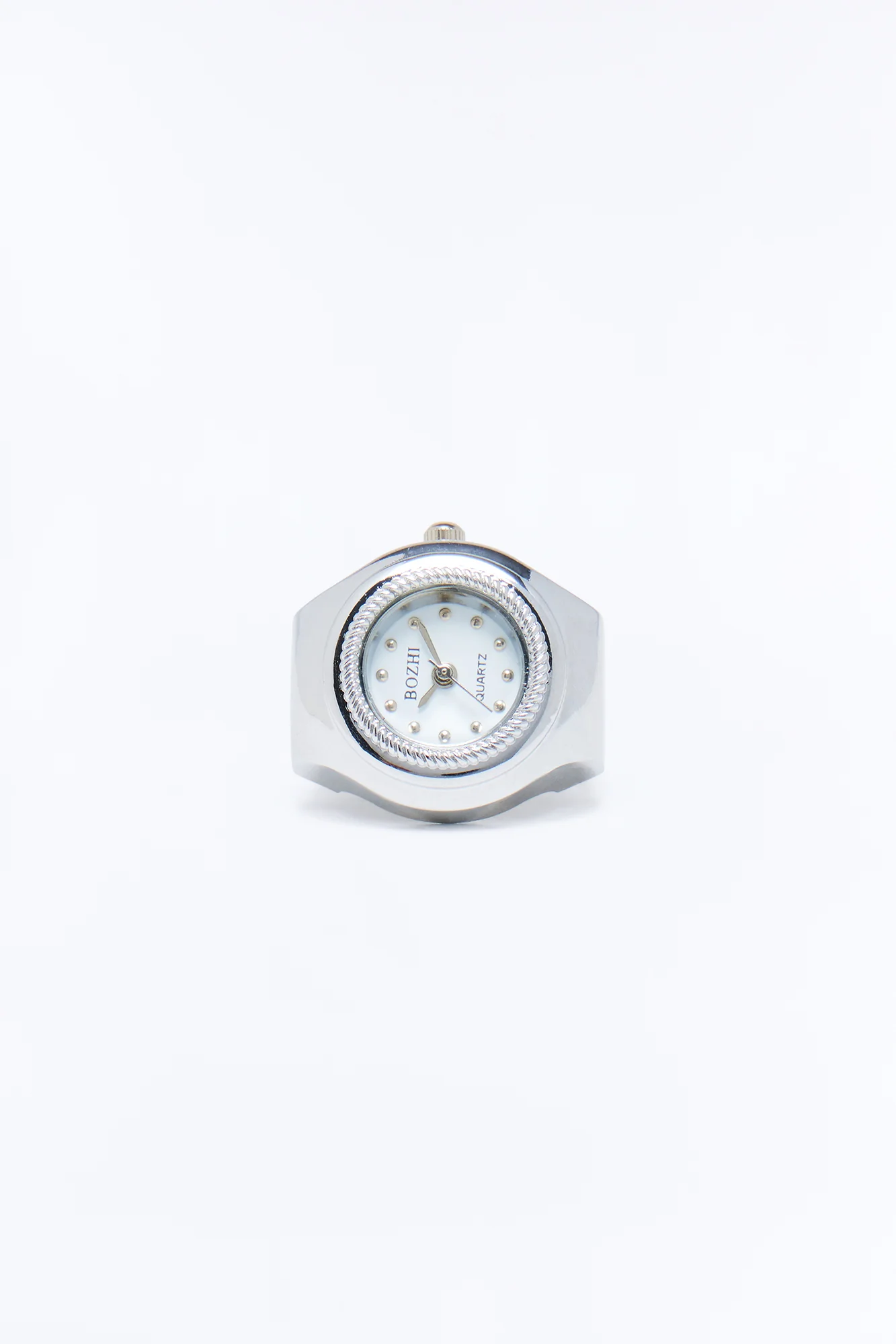 Time Struck Functional Watch Dial Ring - Silver - Image 3