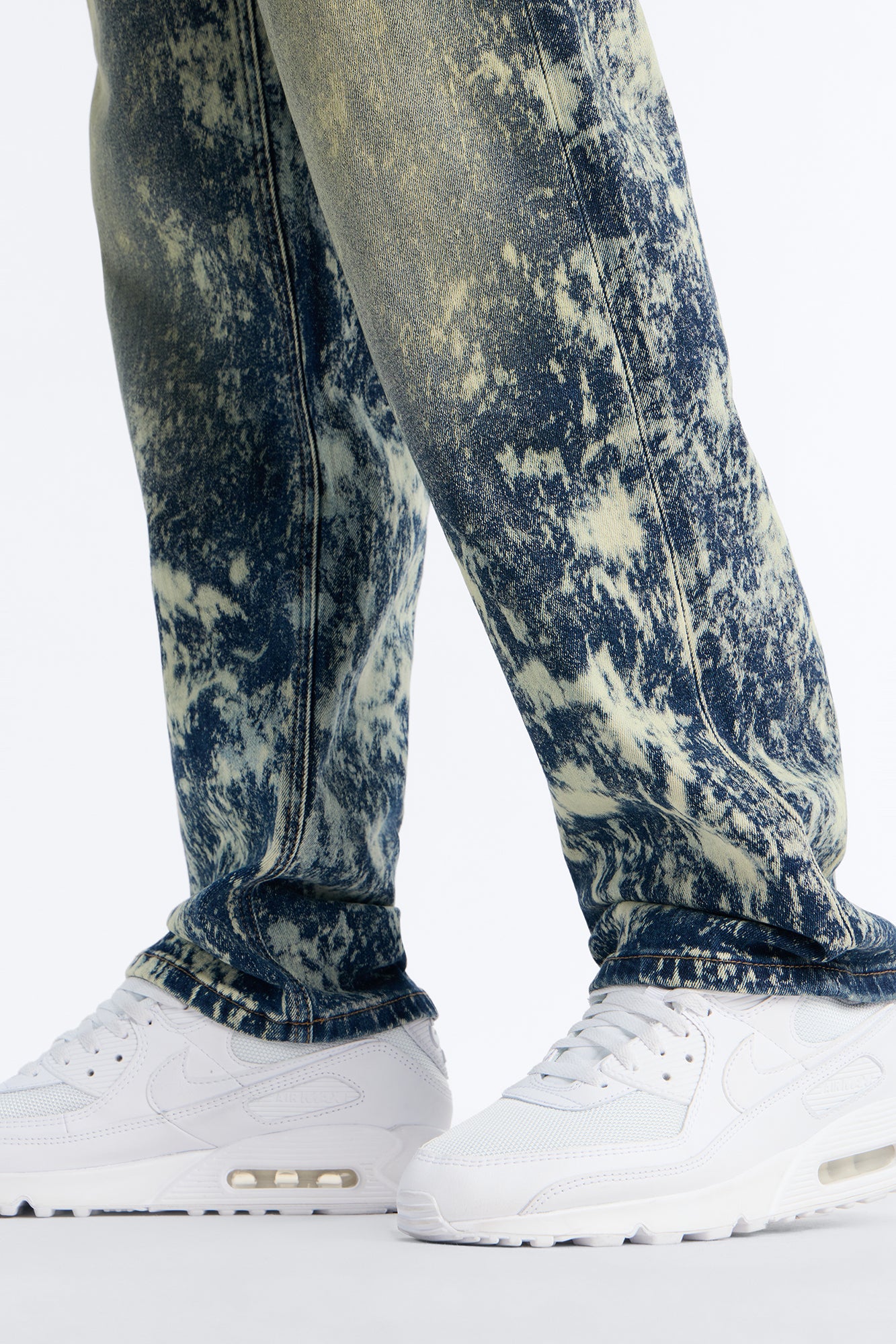 Timeless Bleach Washed Straight Jeans - Dark Wash - Image 4