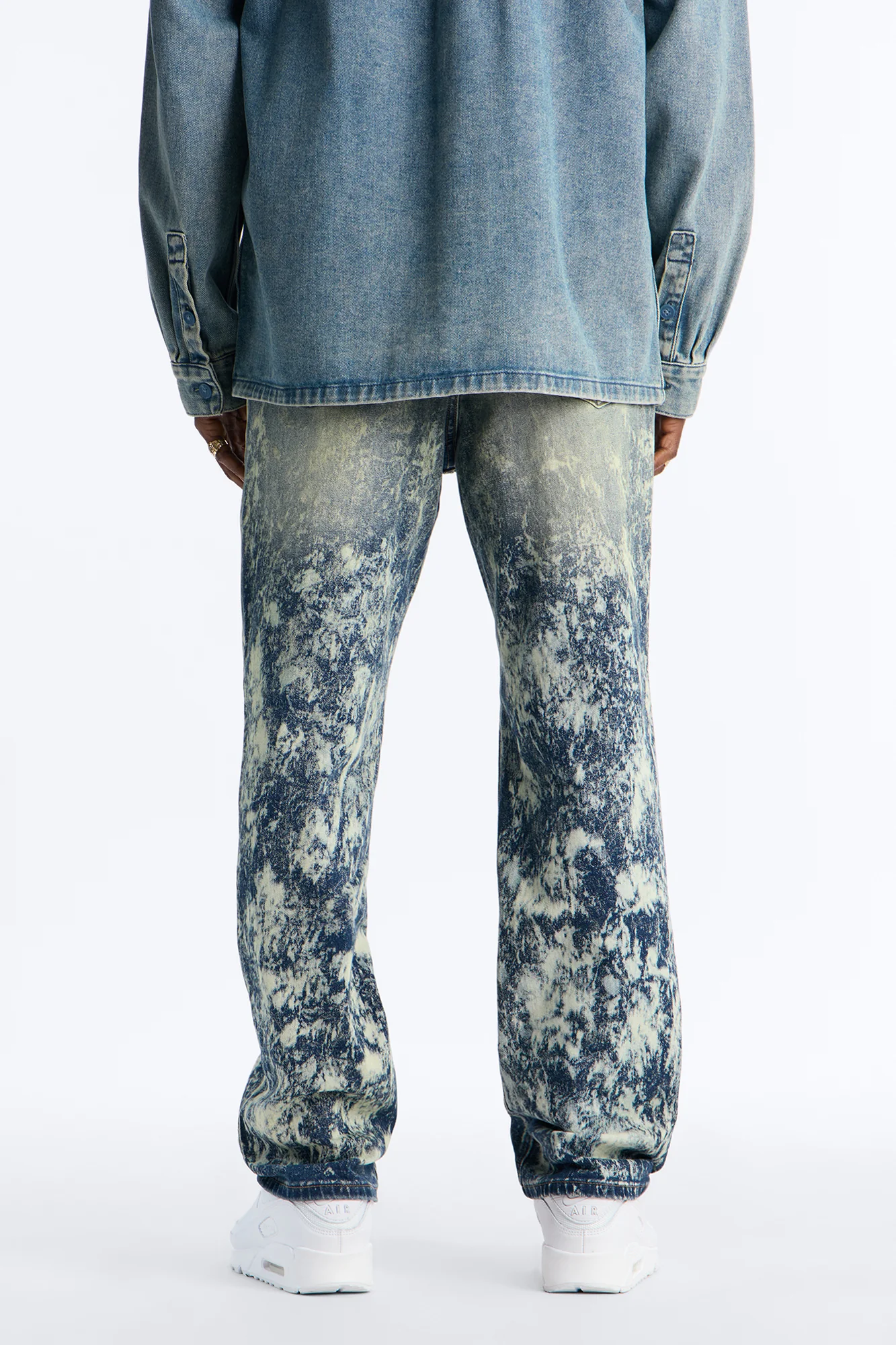 Timeless Bleach Washed Straight Jeans - Dark Wash - Image 5