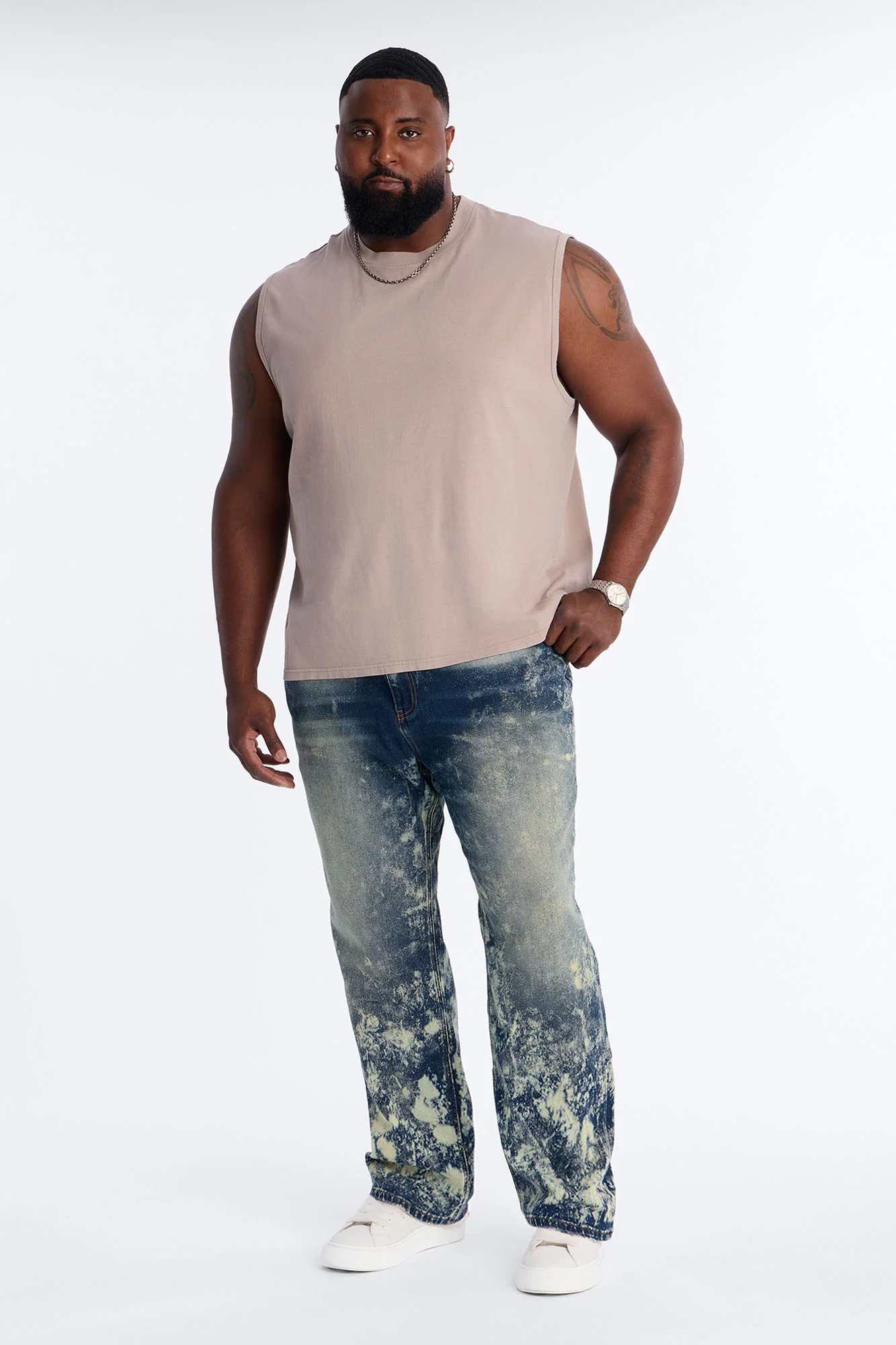 Timeless Bleach Washed Straight Jeans - Dark Wash - Image 7