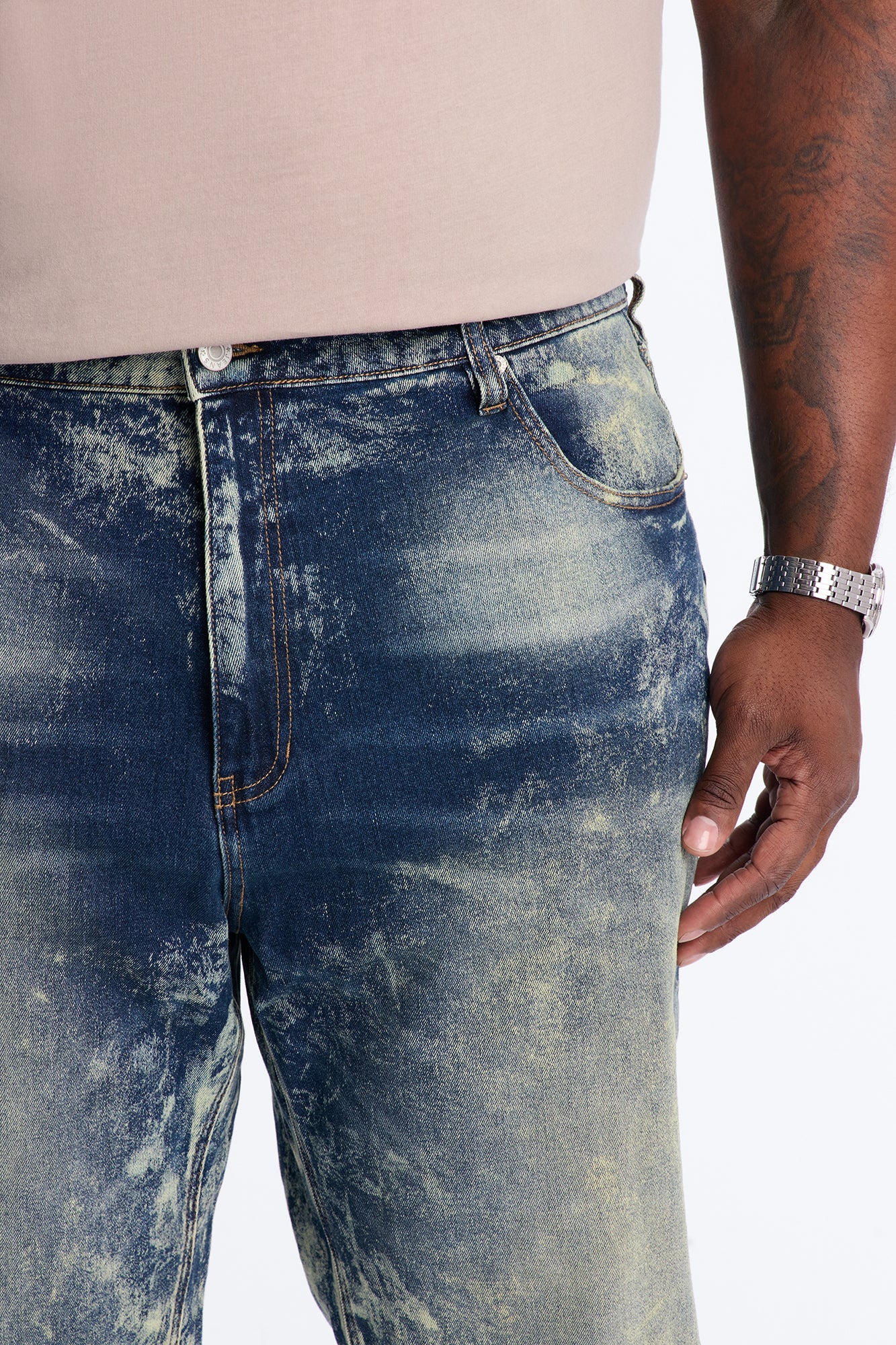 Timeless Bleach Washed Straight Jeans - Dark Wash - Image 8