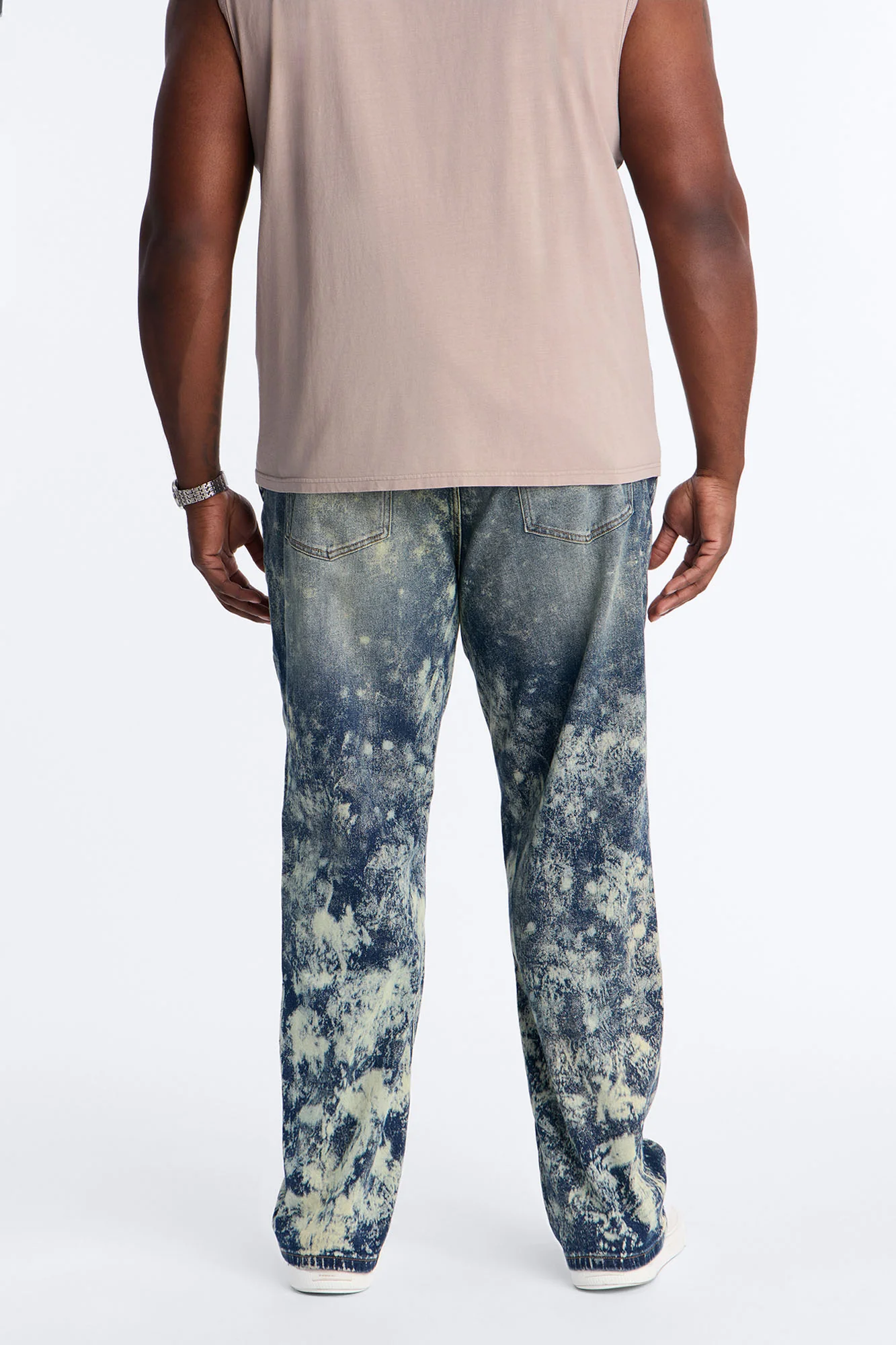 Timeless Bleach Washed Straight Jeans - Dark Wash - Image 9