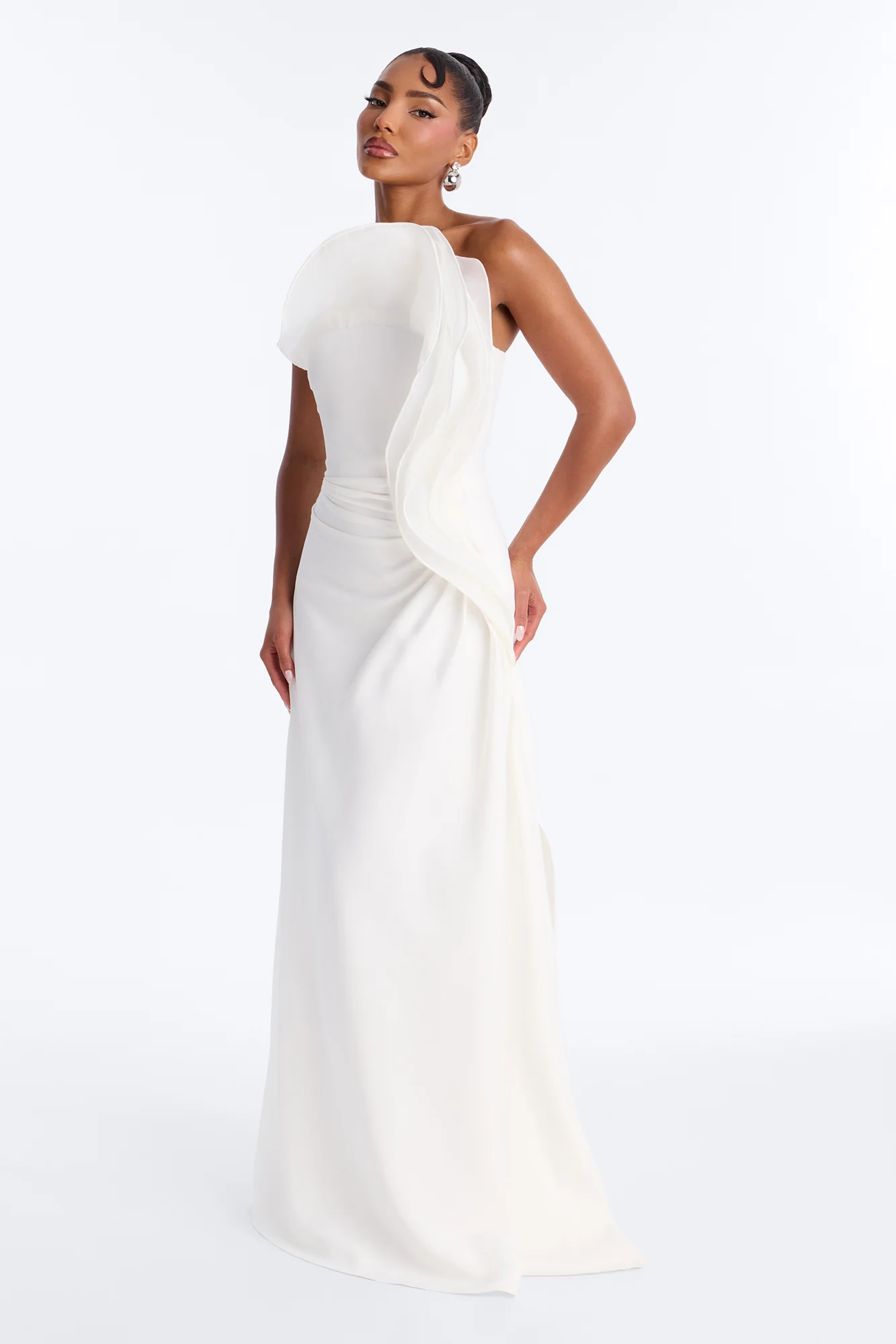 Timeless Era Ruffle Gown - White