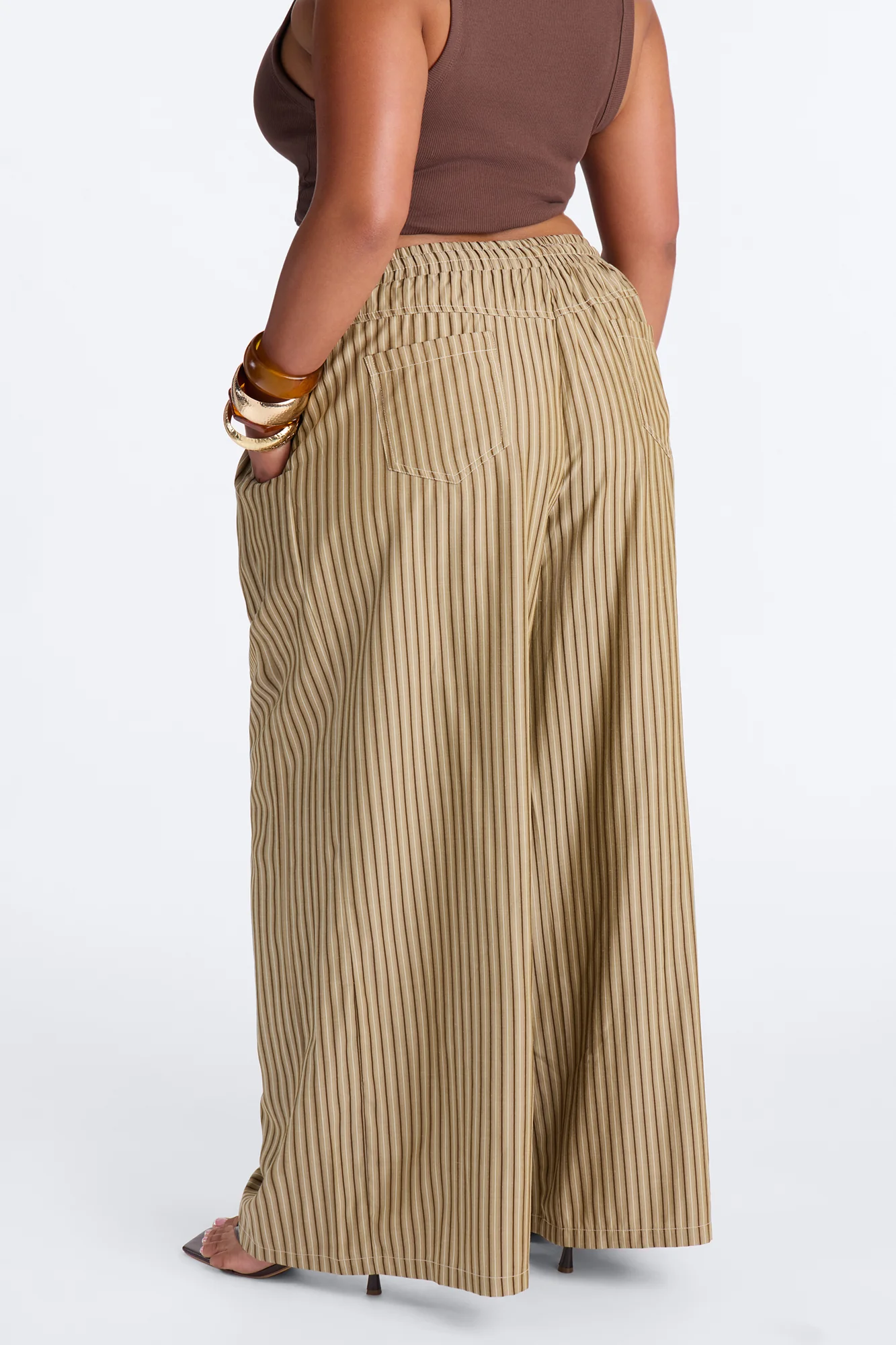 Timothy Striped Wide Leg Pant - Olive/combo - Image 8