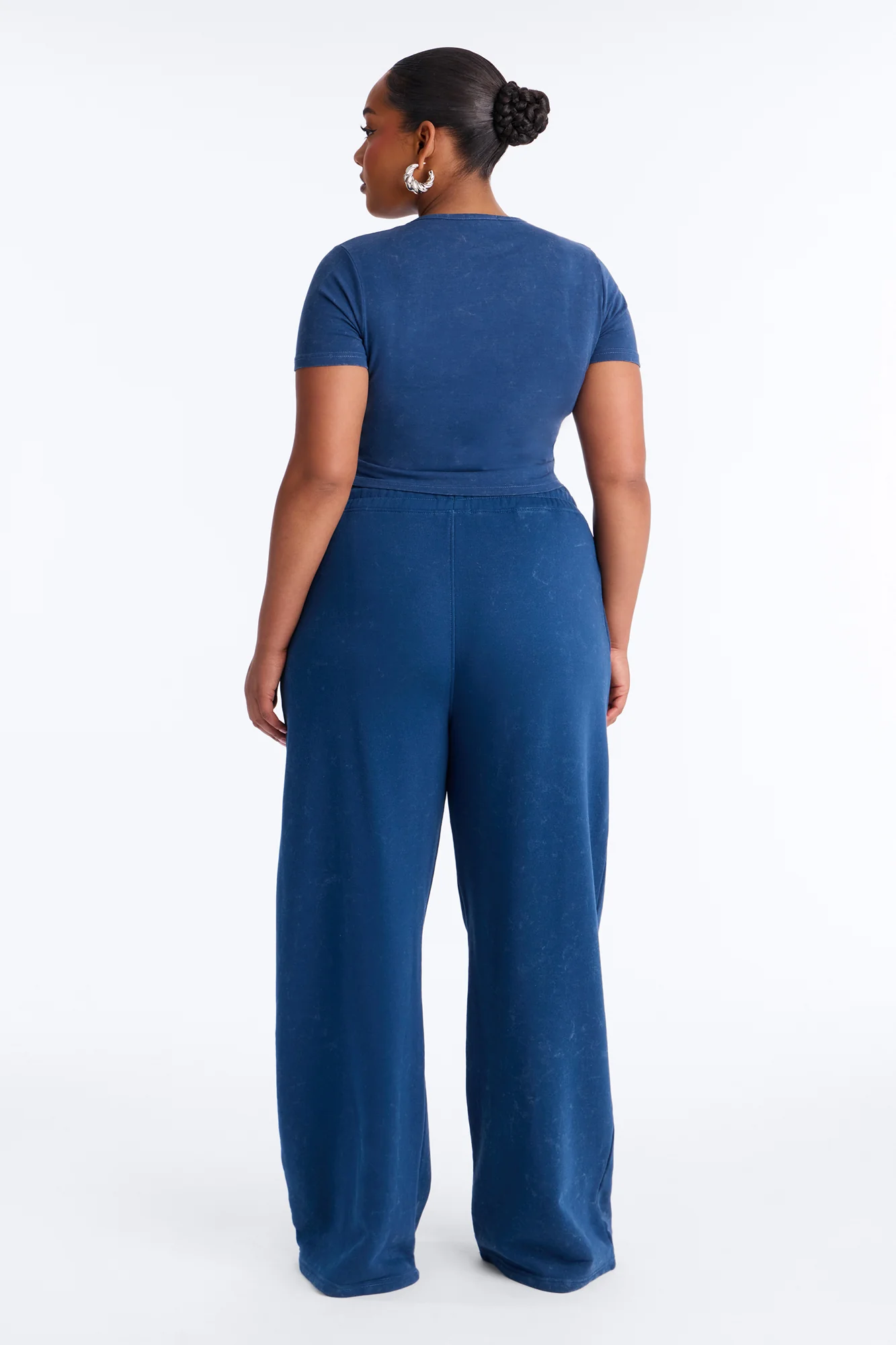 Tokyo Fleece Wide Leg Pant Set - Blue - Image 8