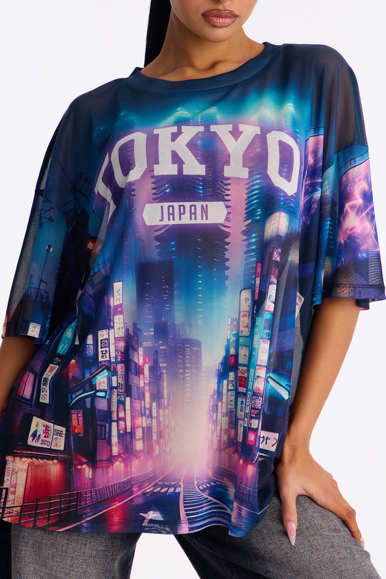 Tokyo Japan Mesh Tee - Navy/combo - Image 3