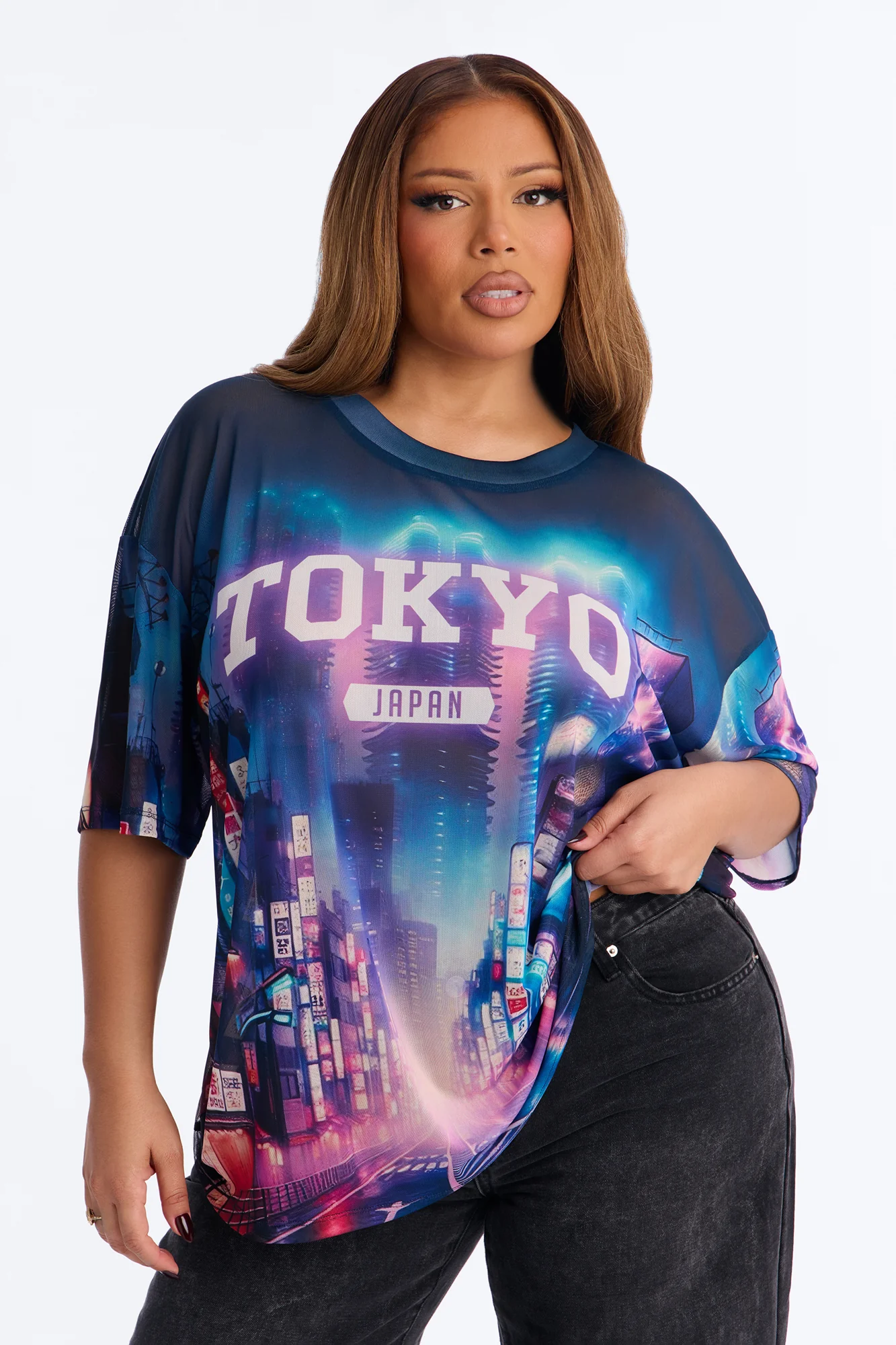 Tokyo Japan Mesh Tee - Navy/combo - Image 5
