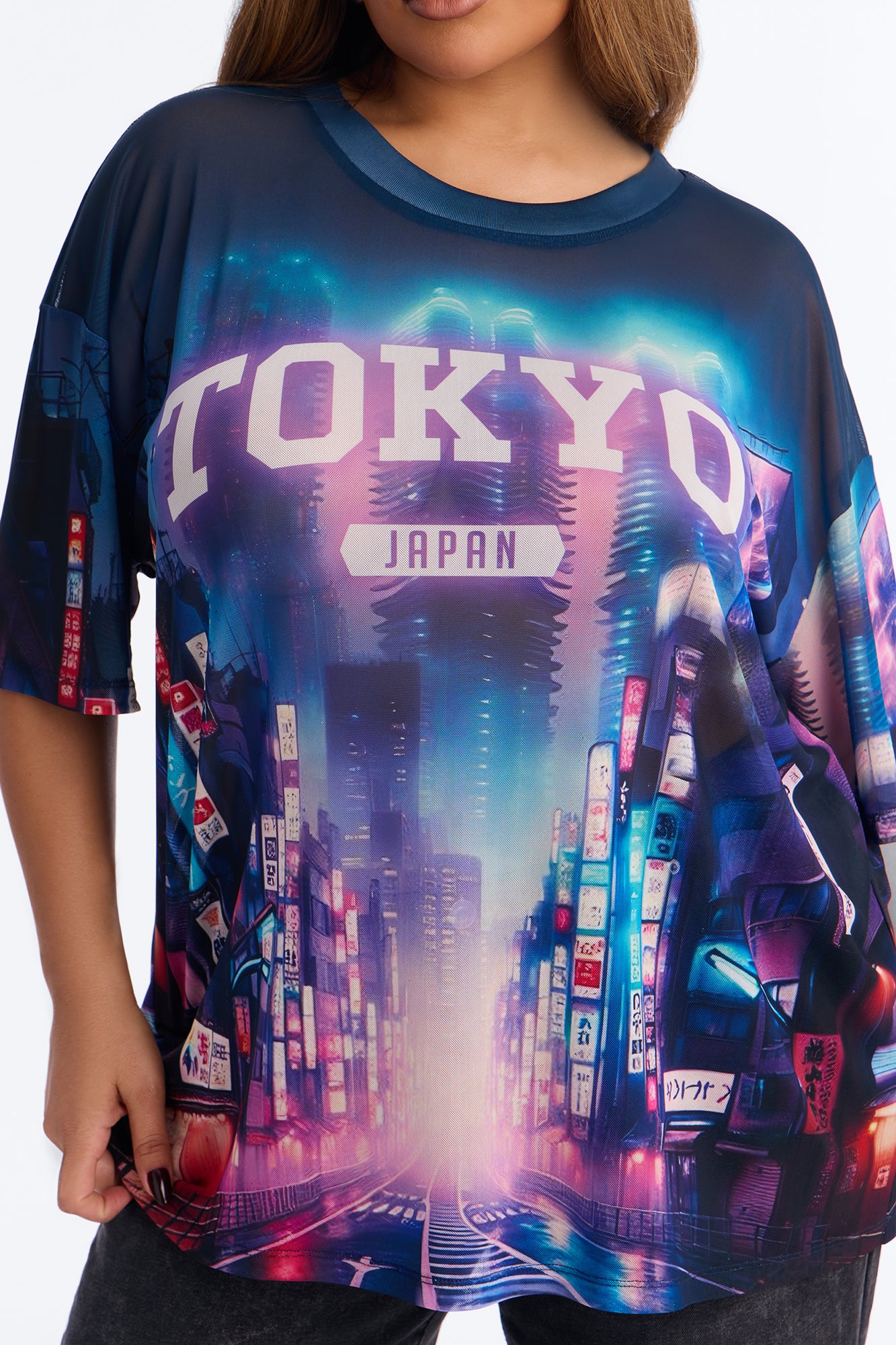 Tokyo Japan Mesh Tee - Navy/combo - Image 7