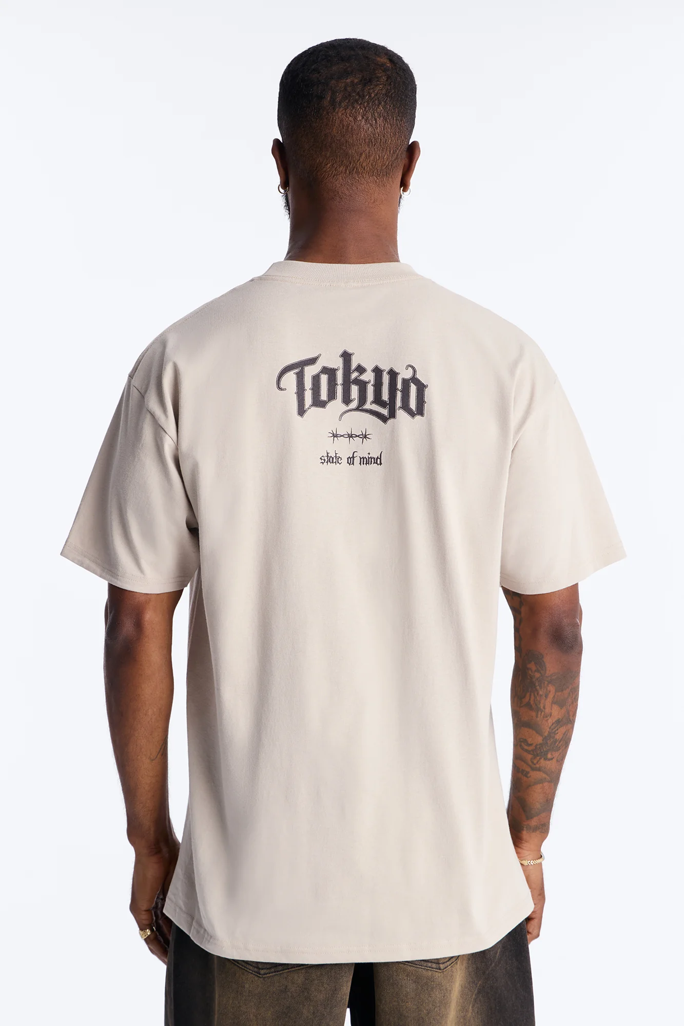 Tokyo State Of Mind Oversized Short Sleeve Tee - Grey - Image 4