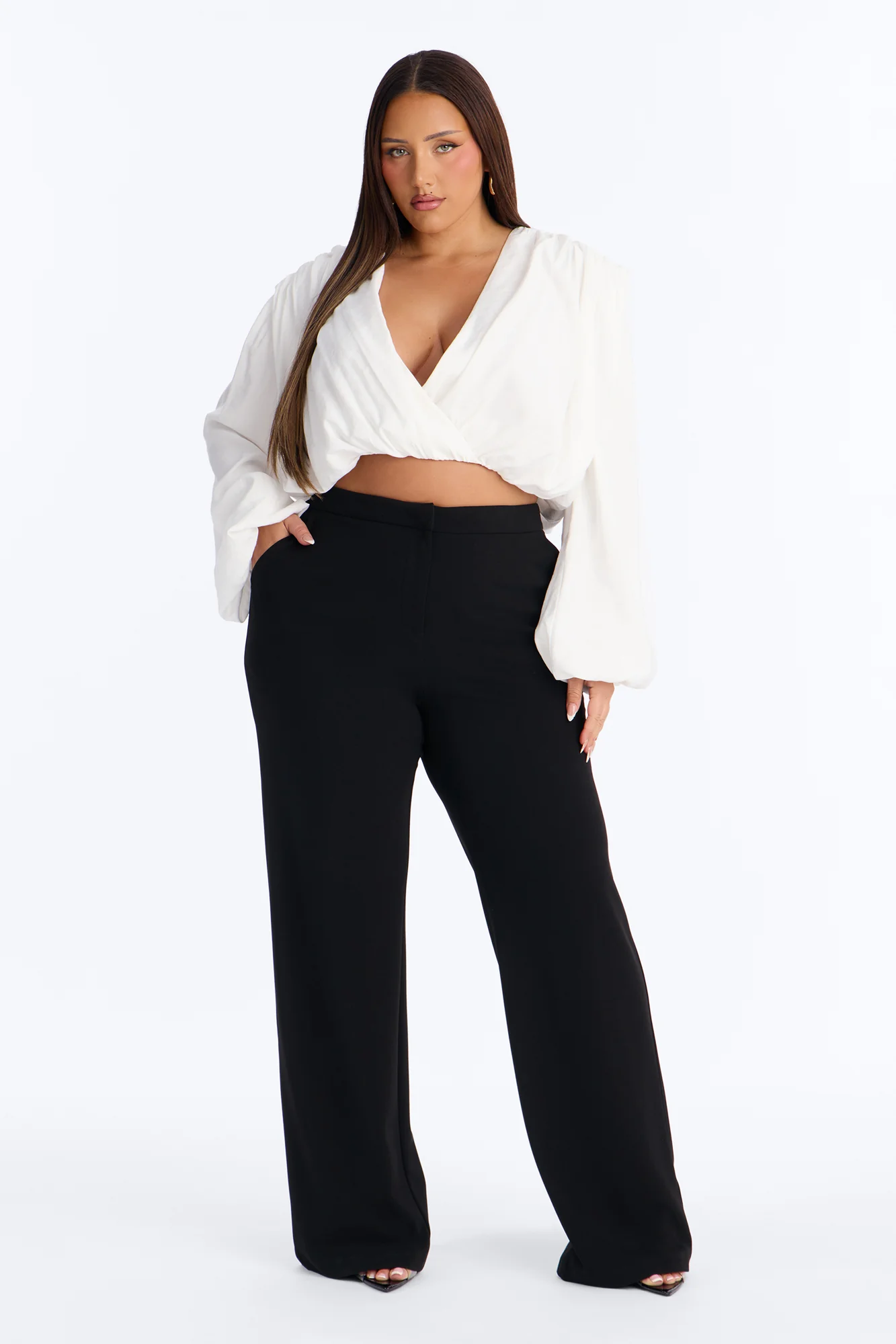 Tonight's Aesthetic Ruched Blouse - White - Image 5