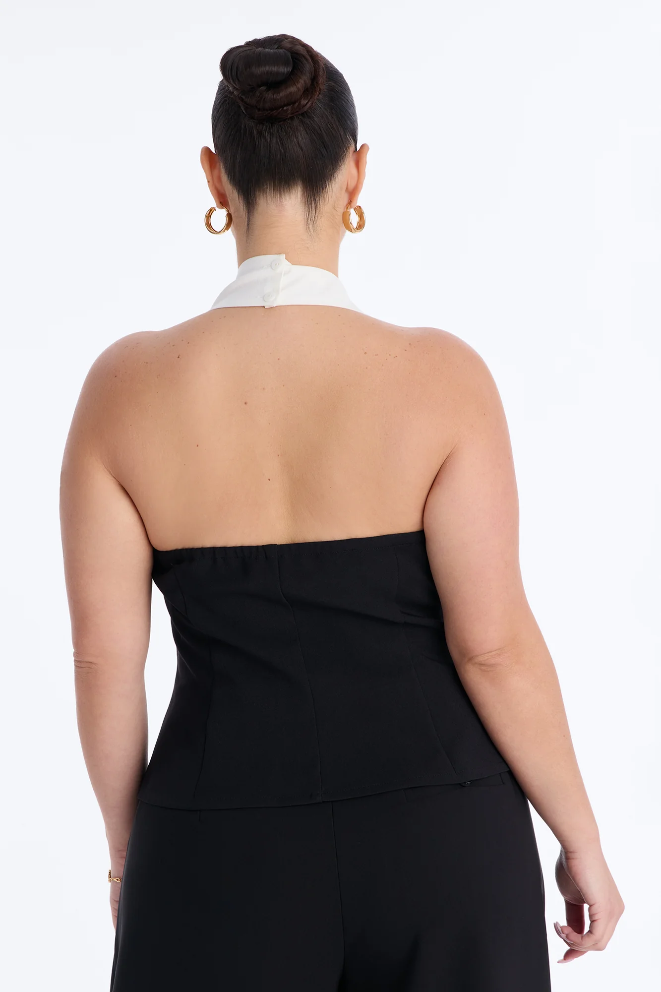 Tonight's Vibe Contrast Halter Top - Black/combo - Image 8