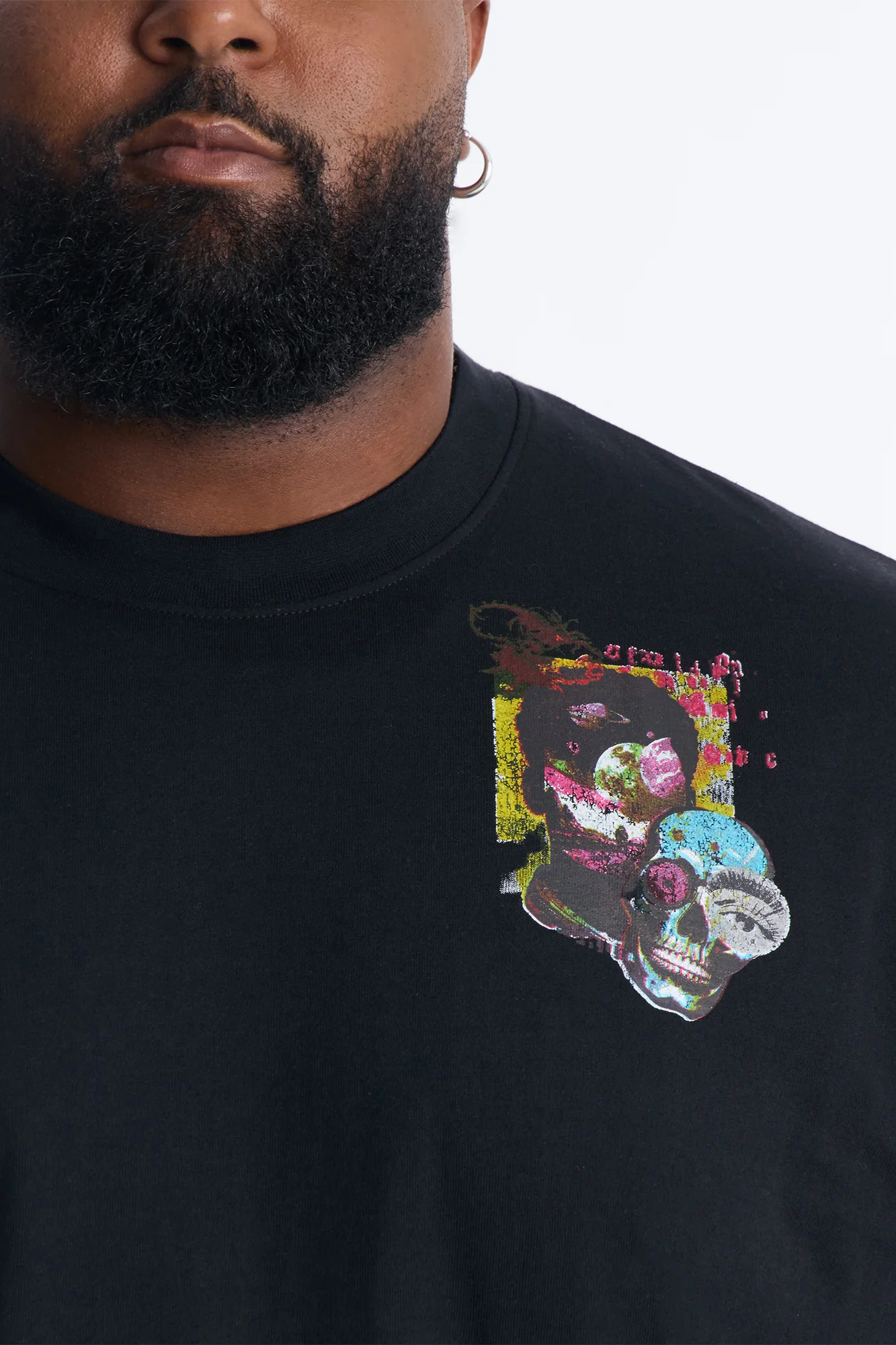 Too Real Embroidery Short Sleeve Tee - Black - Image 7