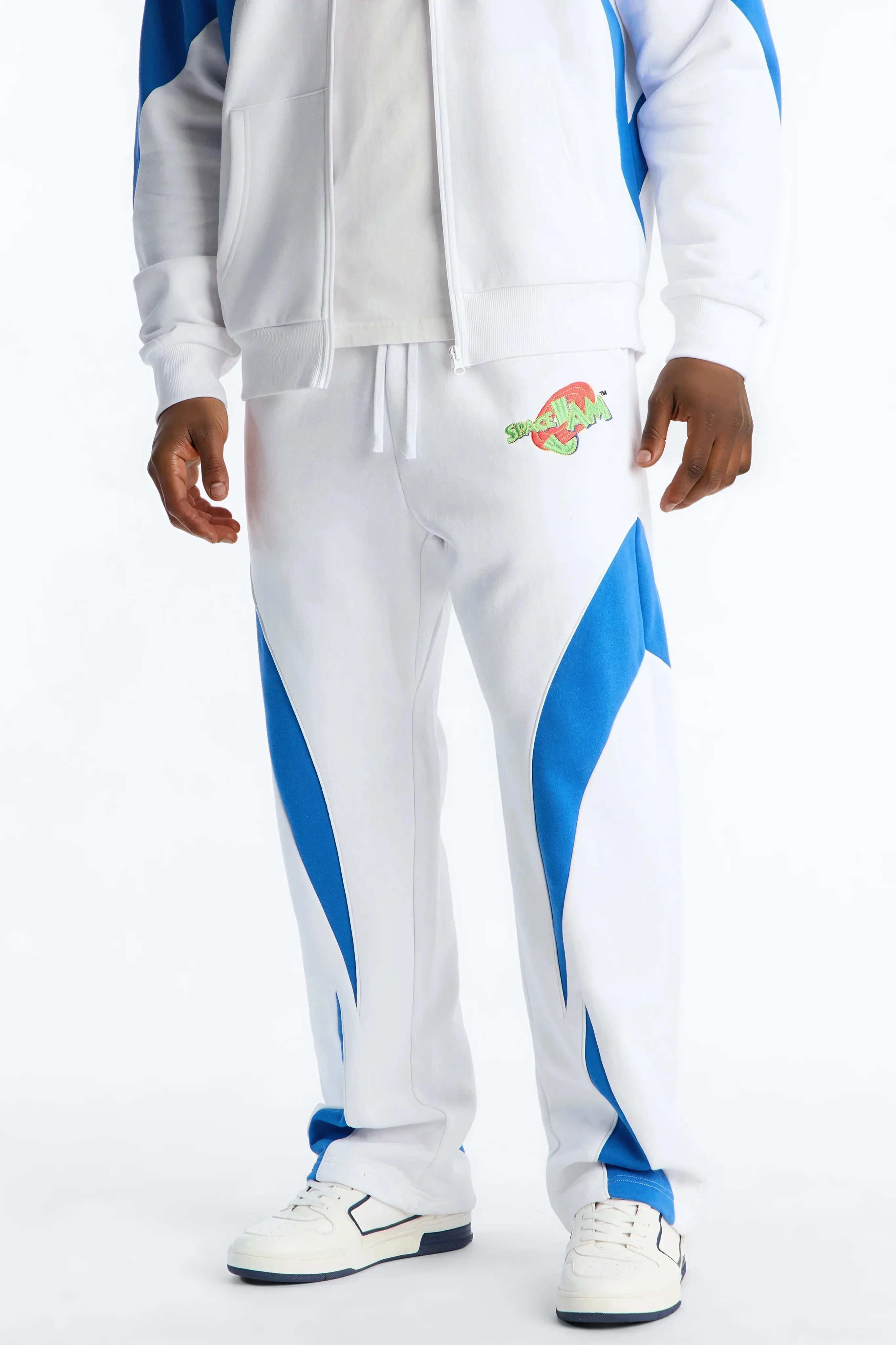 Space Jam Toon Squad Paneled Straight Sweat Pants - White