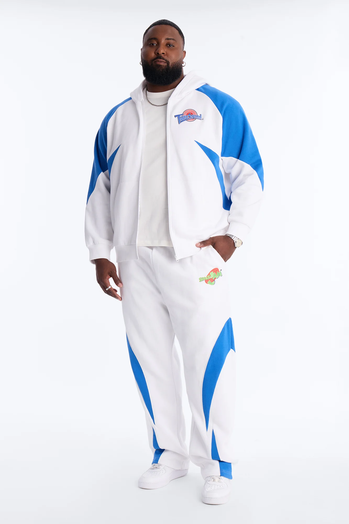 Space Jam Toon Squad Paneled Straight Sweat Pants - White - Image 5