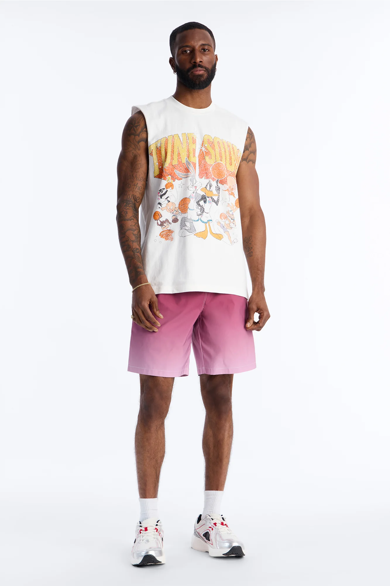 Space Jam Toon Squad Premium Vintage Muscle Tank Shirt - White - Image 2
