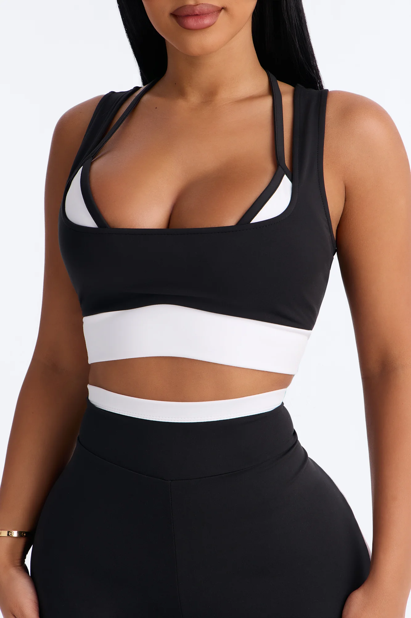 Tori Biker Short Set - Black/White - Image 2
