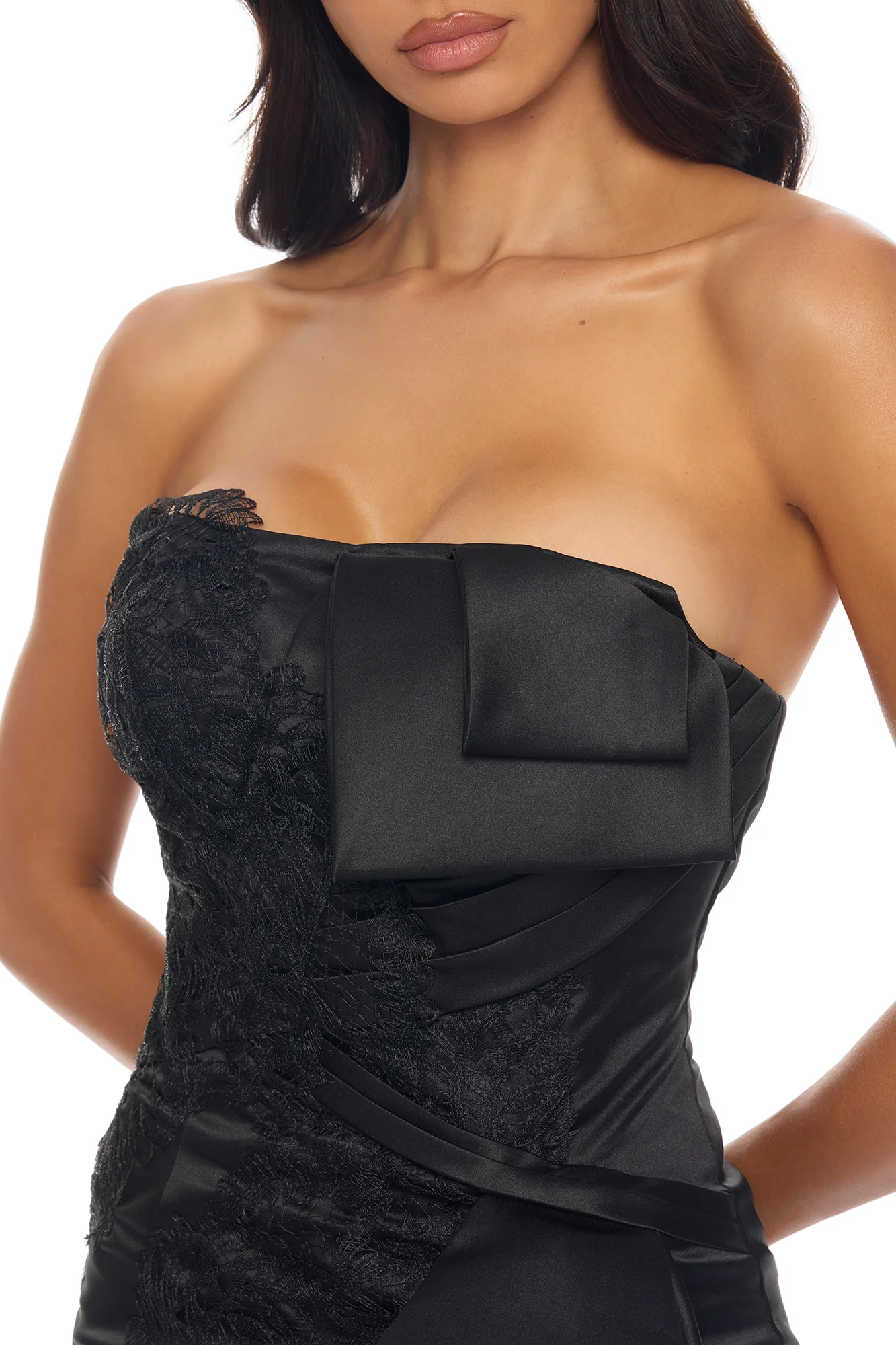 Total Drama Ruffle Drape Mini Dress - Black - Image 3