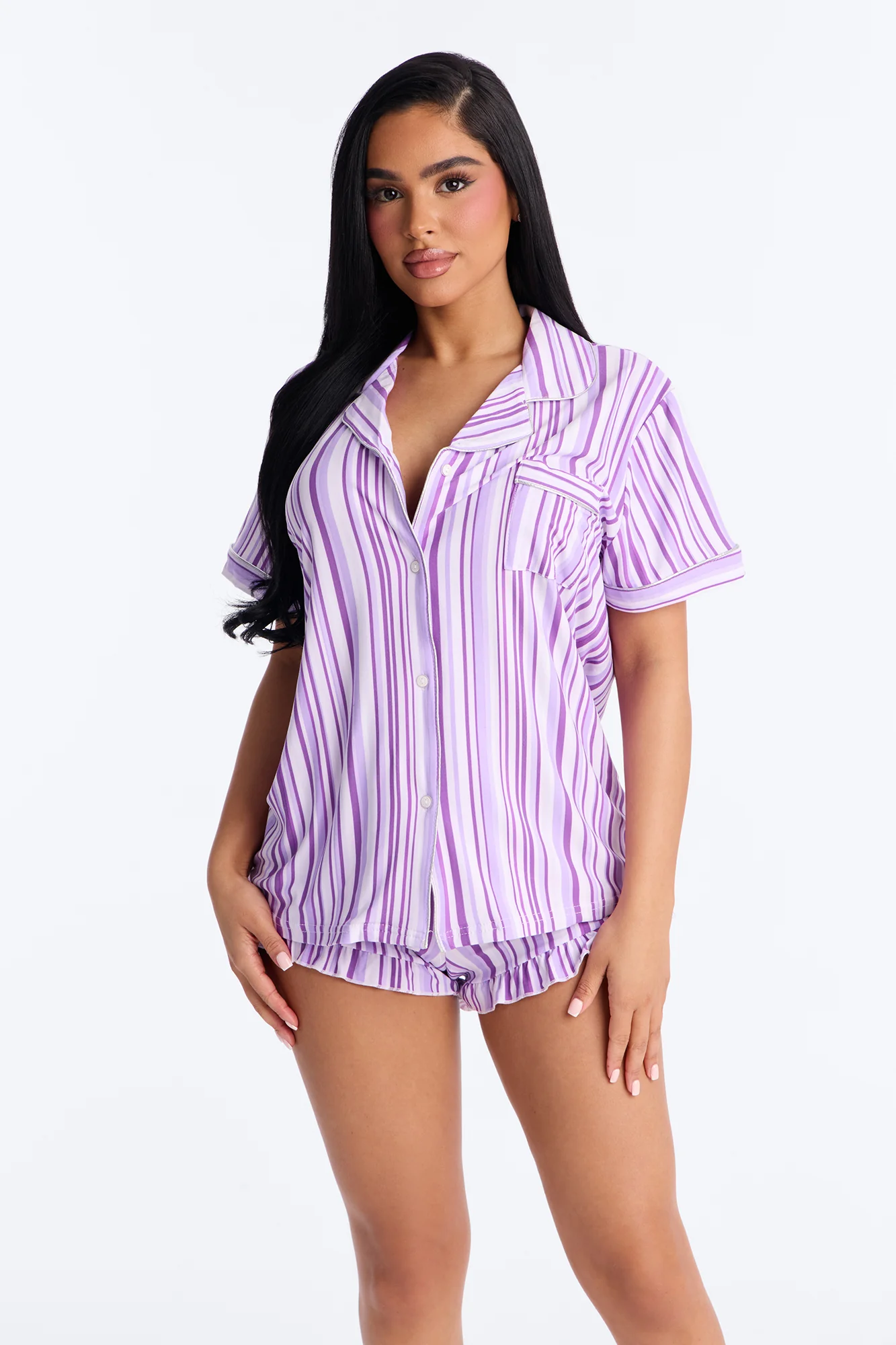 Touch Of Sparkle PJ Short Set - Purple