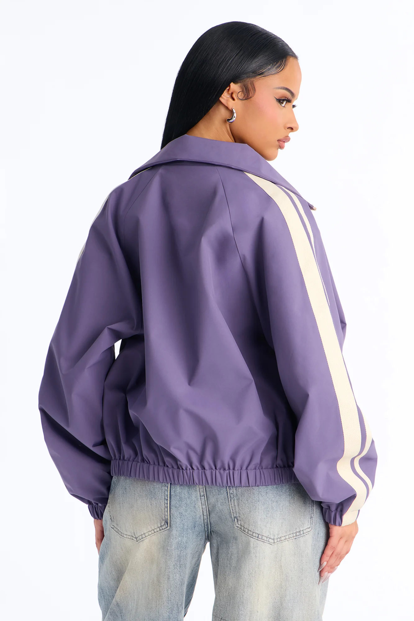 Trackstar Contrast Windbreaker Jacket - Lavender/combo - Image 5