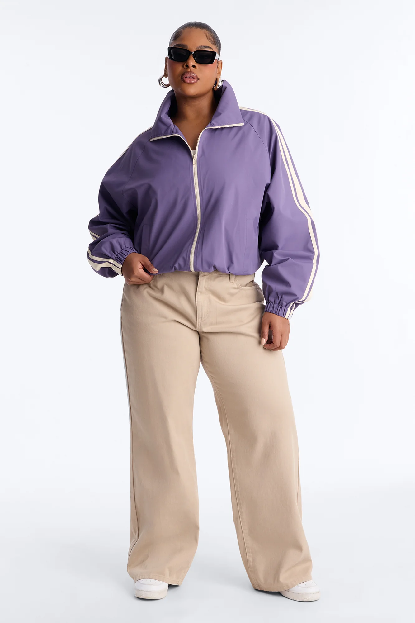 Trackstar Contrast Windbreaker Jacket - Lavender/combo - Image 7