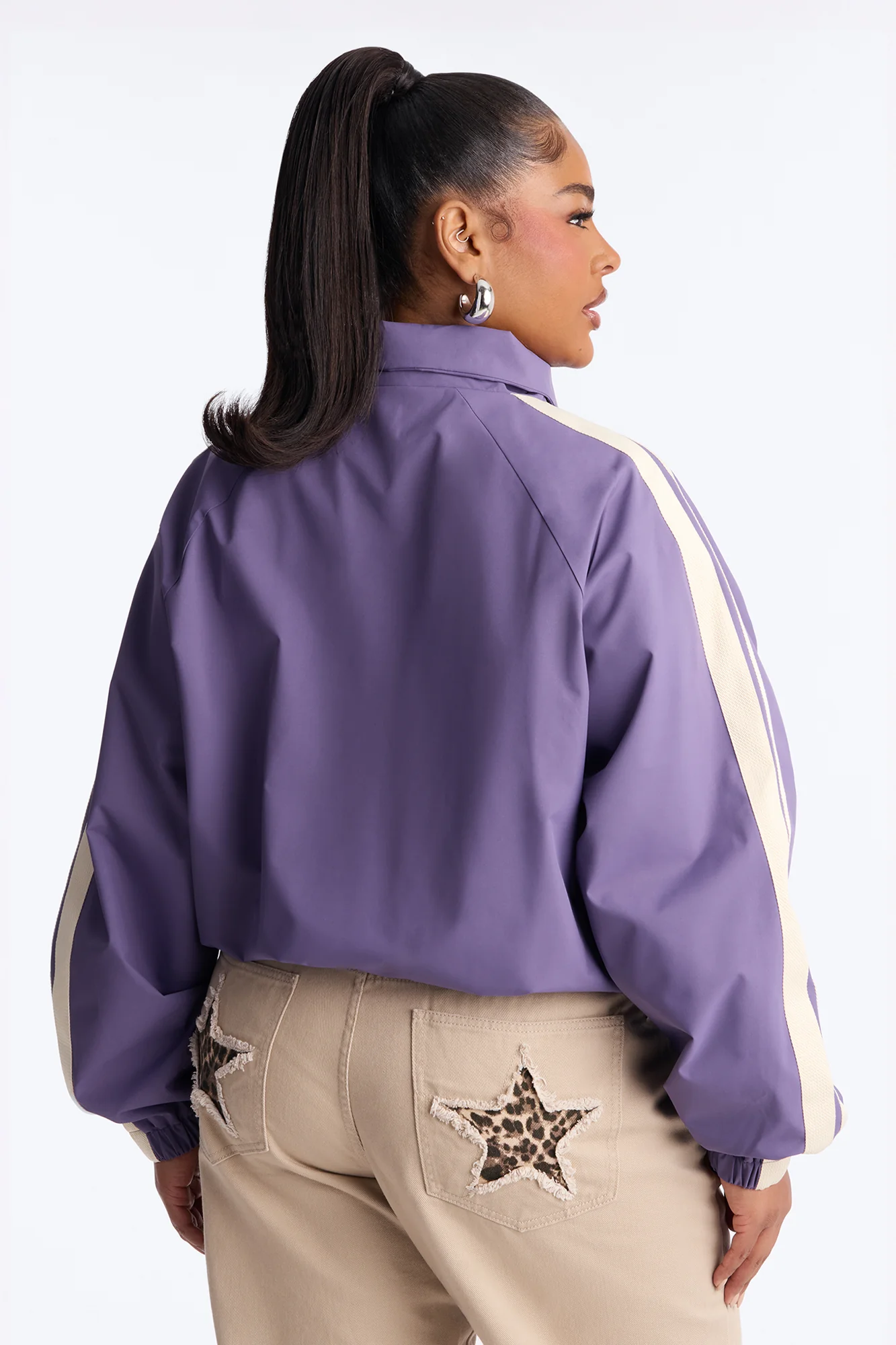 Trackstar Contrast Windbreaker Jacket - Lavender/combo - Image 9