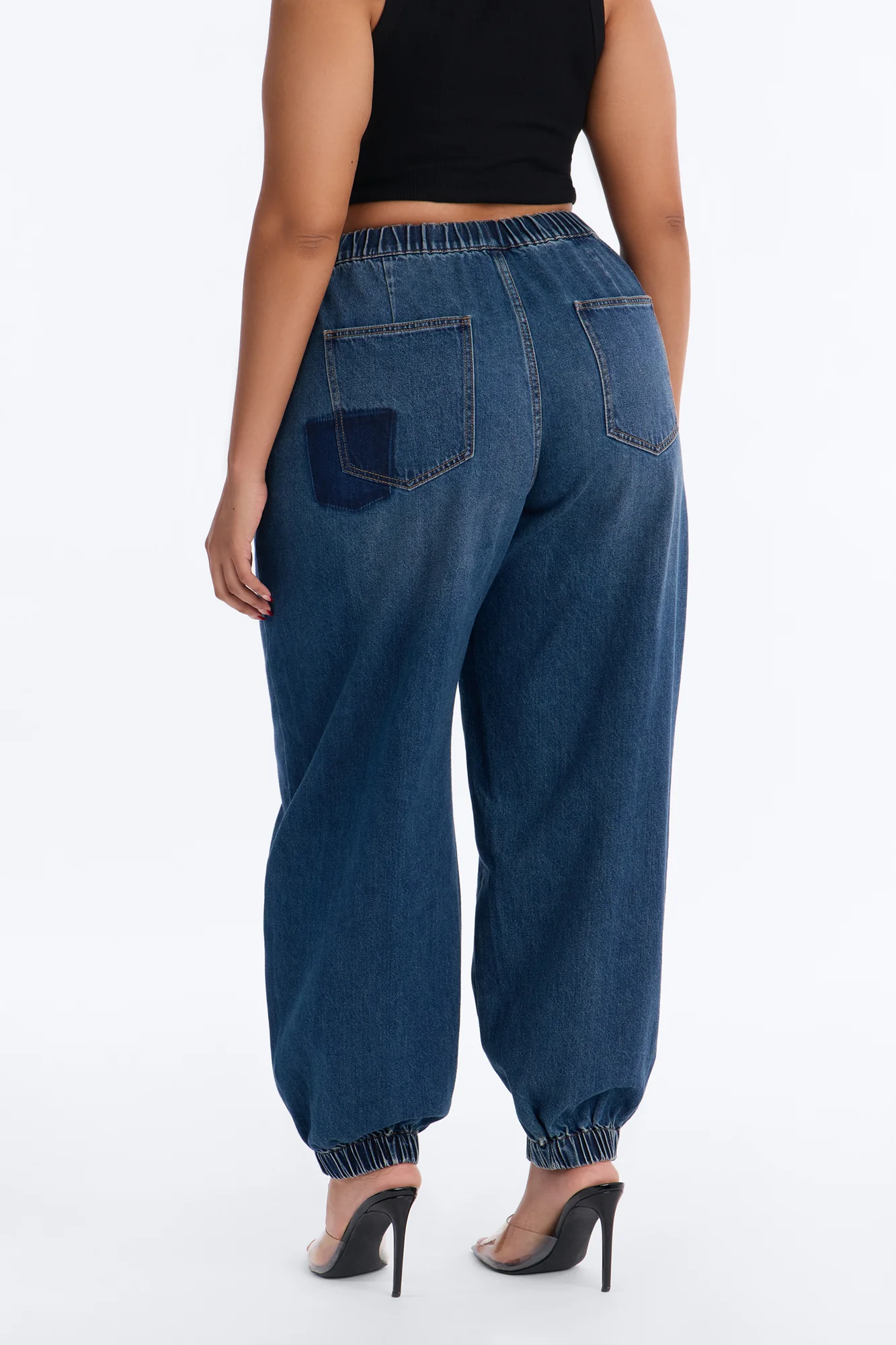 Travel Ready Pull On Jogger Jeans - Dark Wash - Image 8