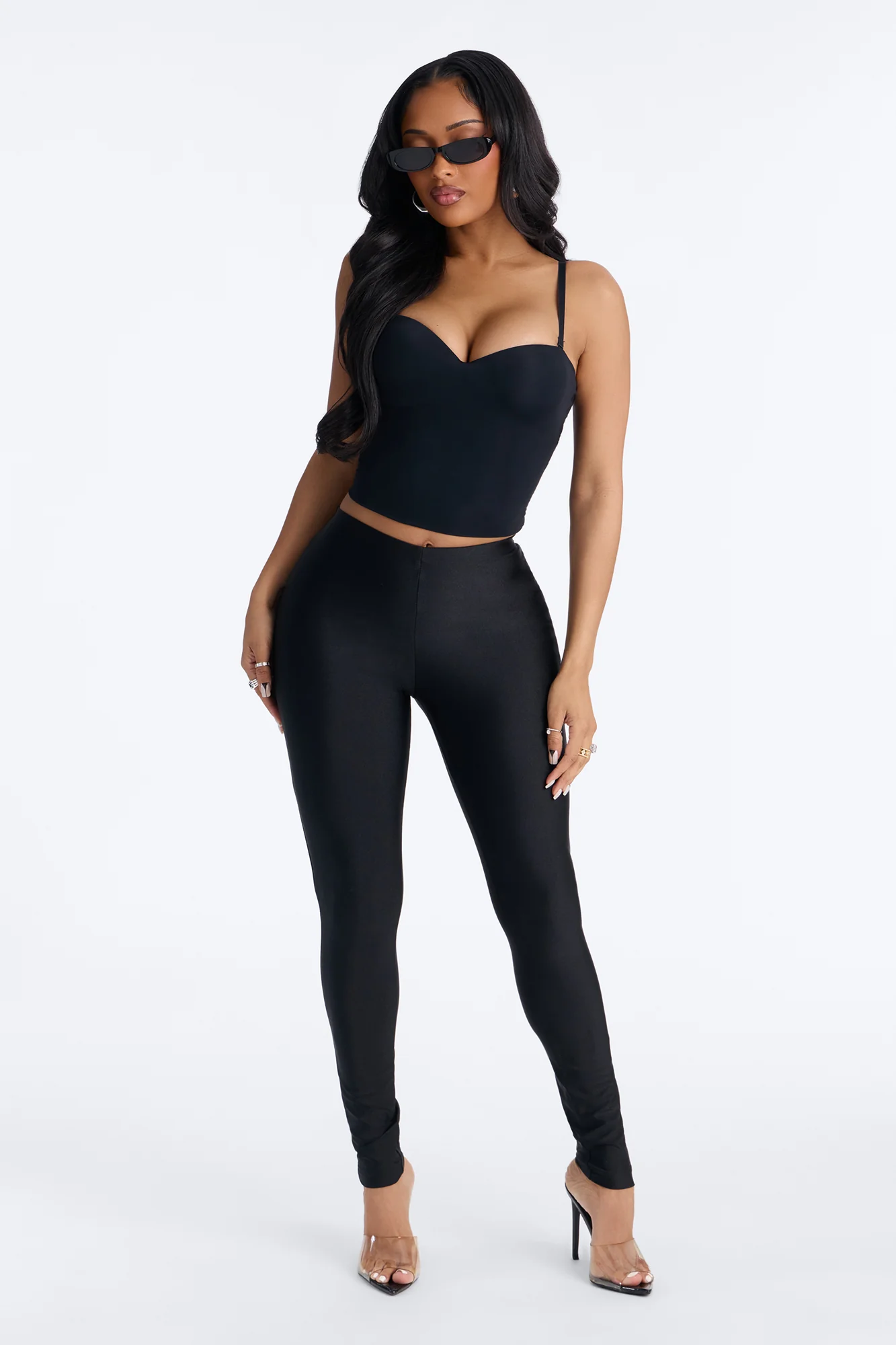 Tricot Low Rise Clean Waistband Legging - Black