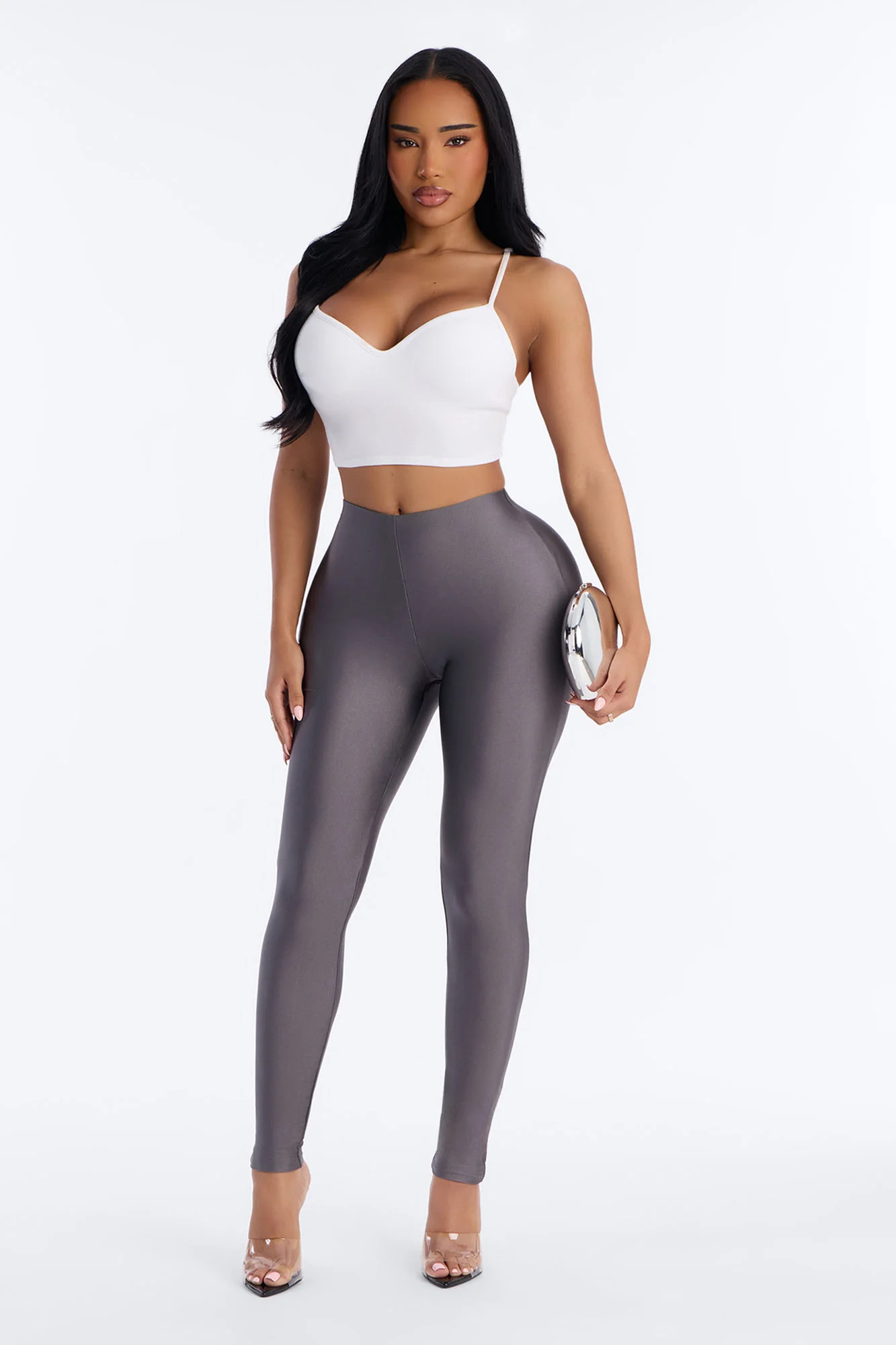 Tricot Low Rise Clean Waistband Legging - Charcoal