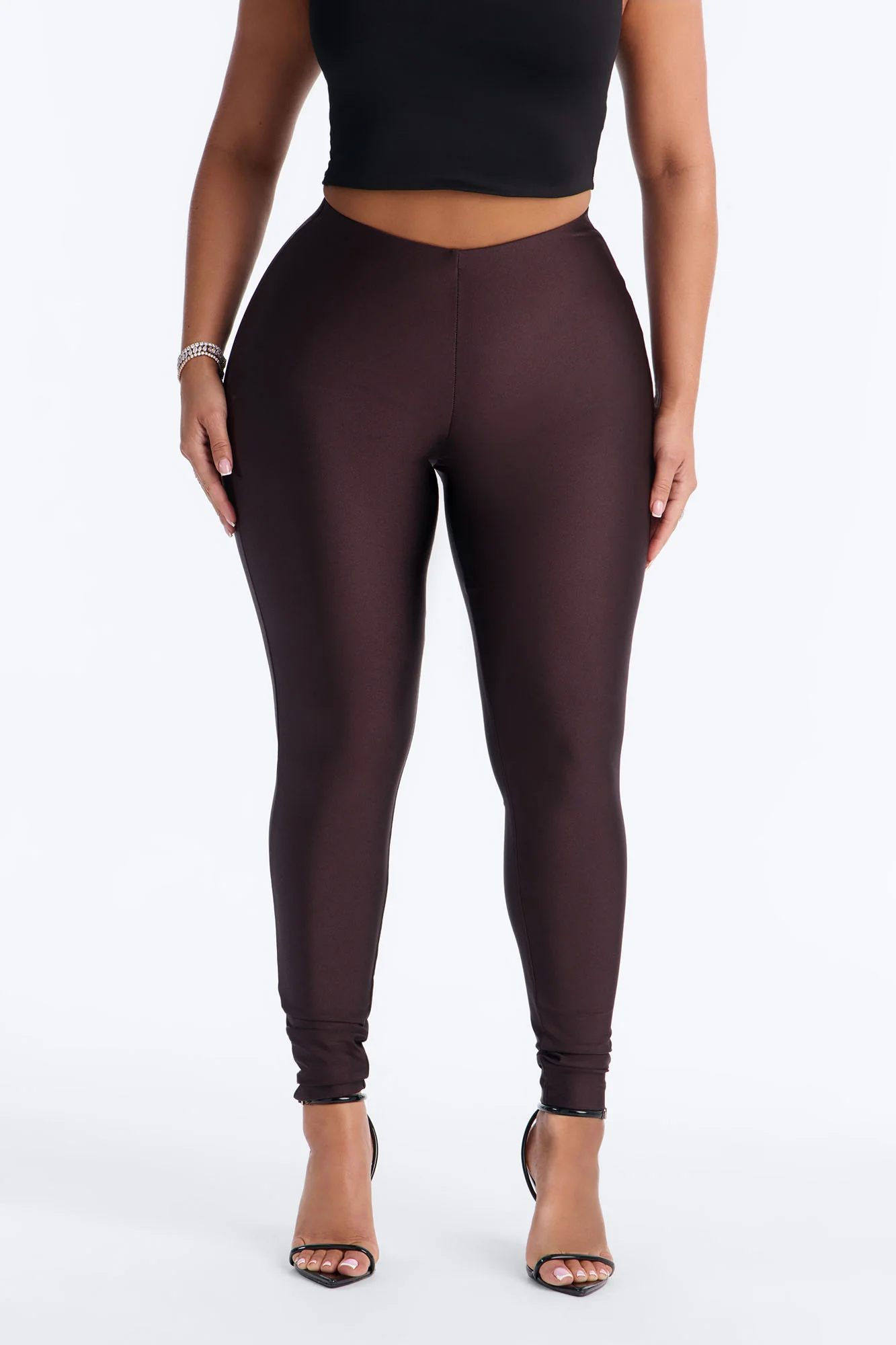 Tricot Low Rise Clean Waistband Legging - Chocolate - Image 2