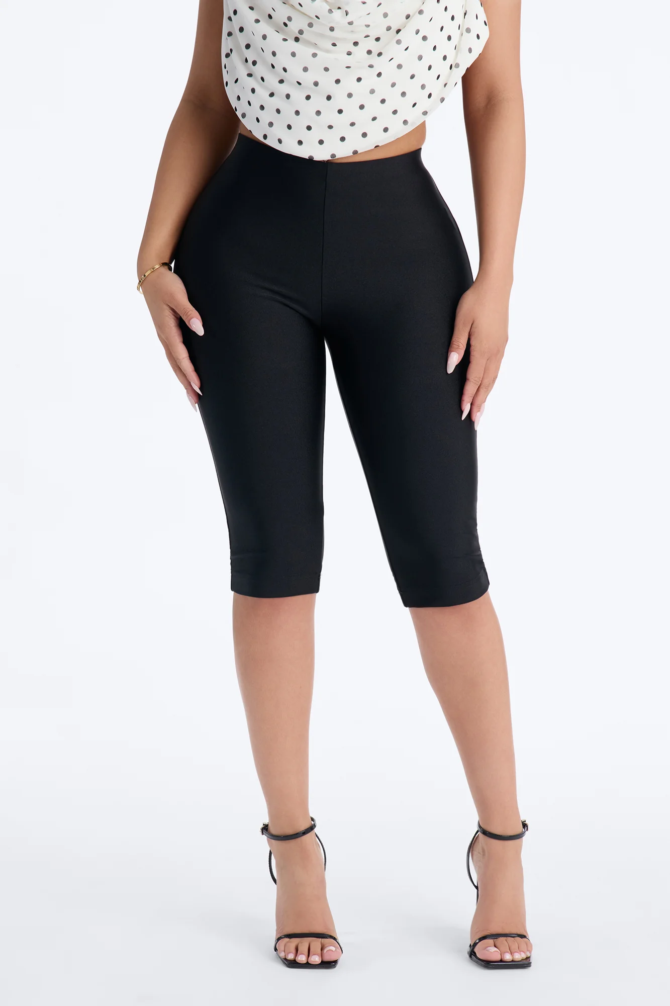 Tricot Low Rise Clean Waistband Pedal Pusher - Black - Image 2