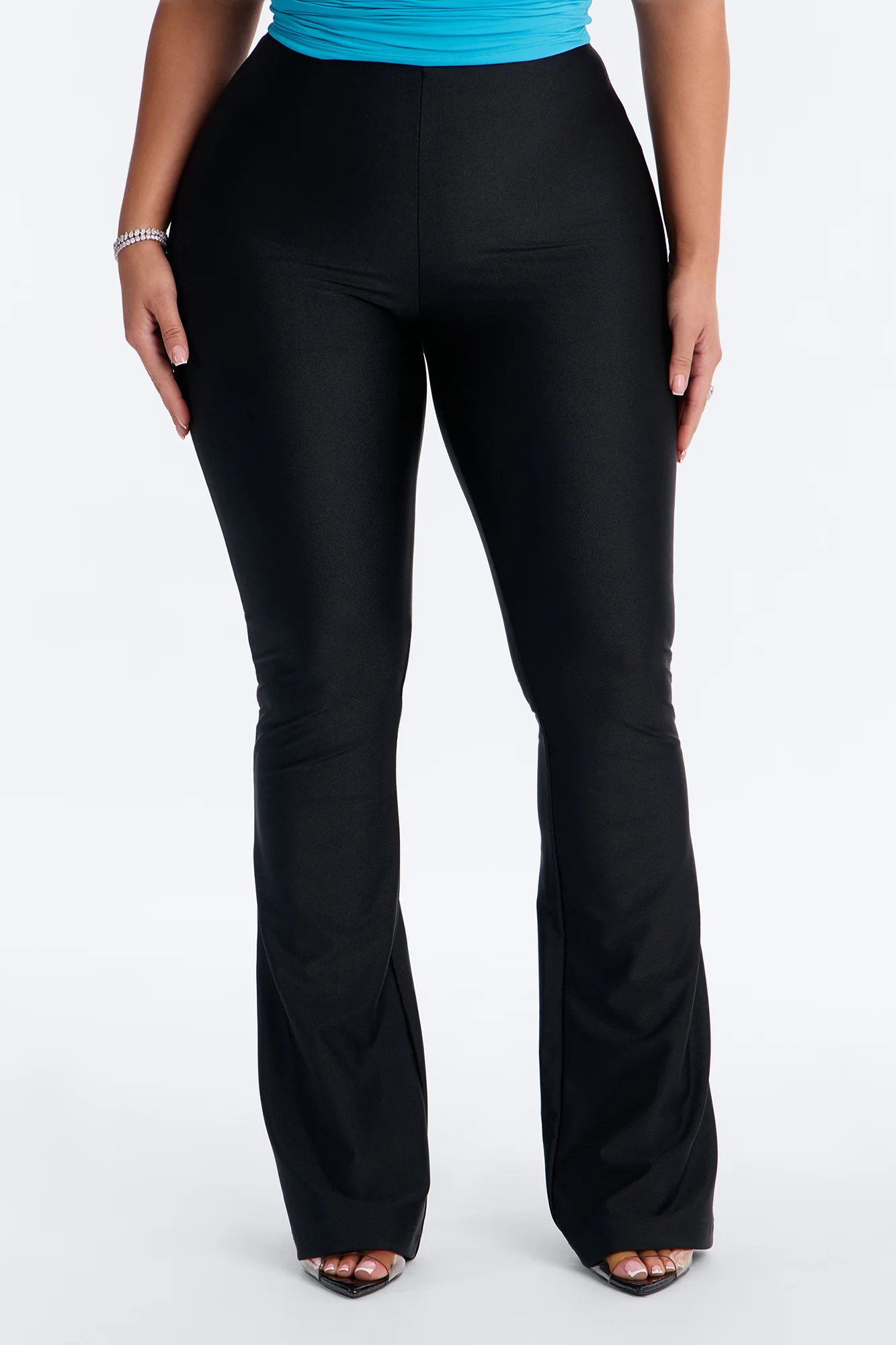 Tricot Mid Rise Flare Pant - Black - Image 2