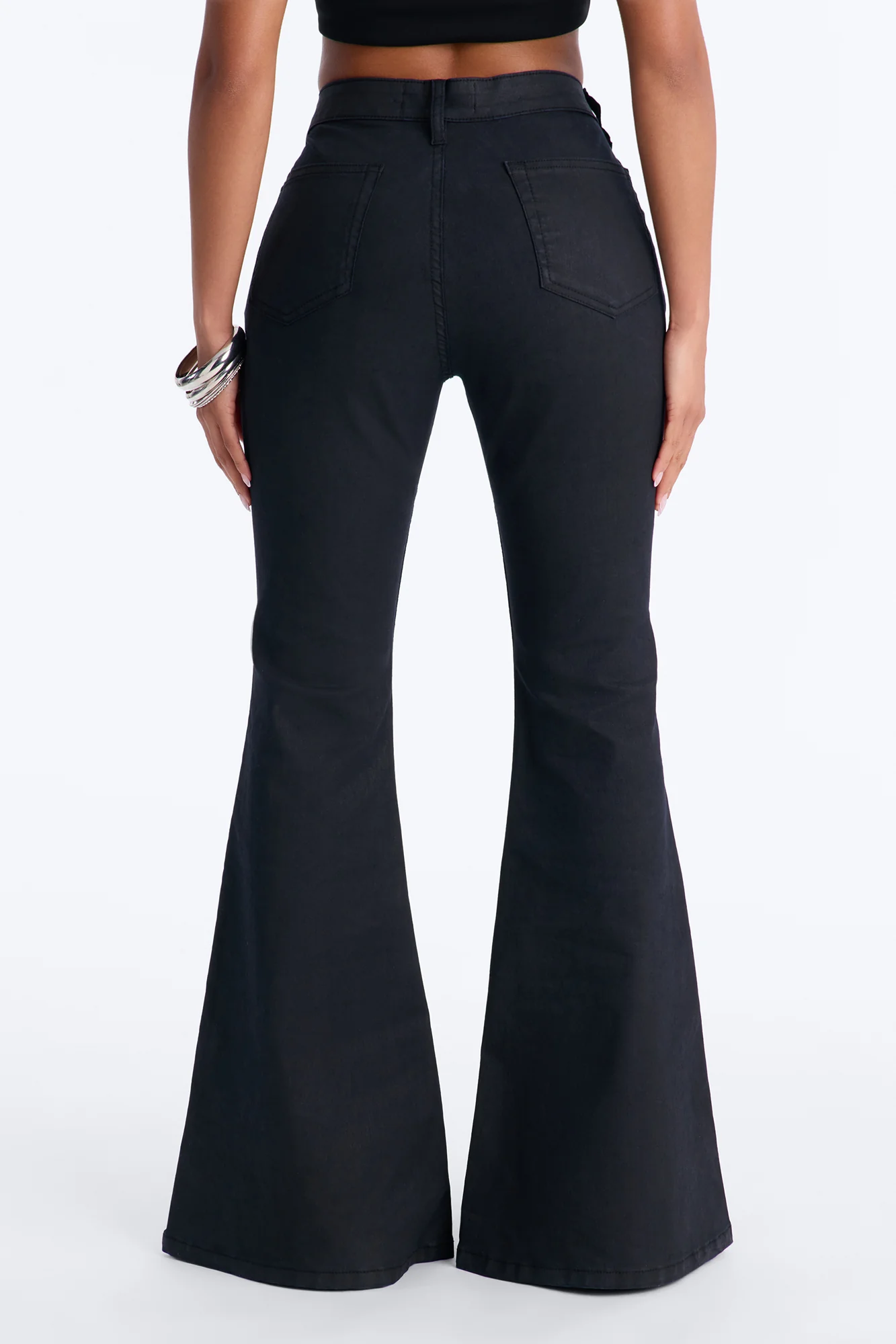 Trinity Mid Rise Flare Pant 33″ - Black Wash - Image 3