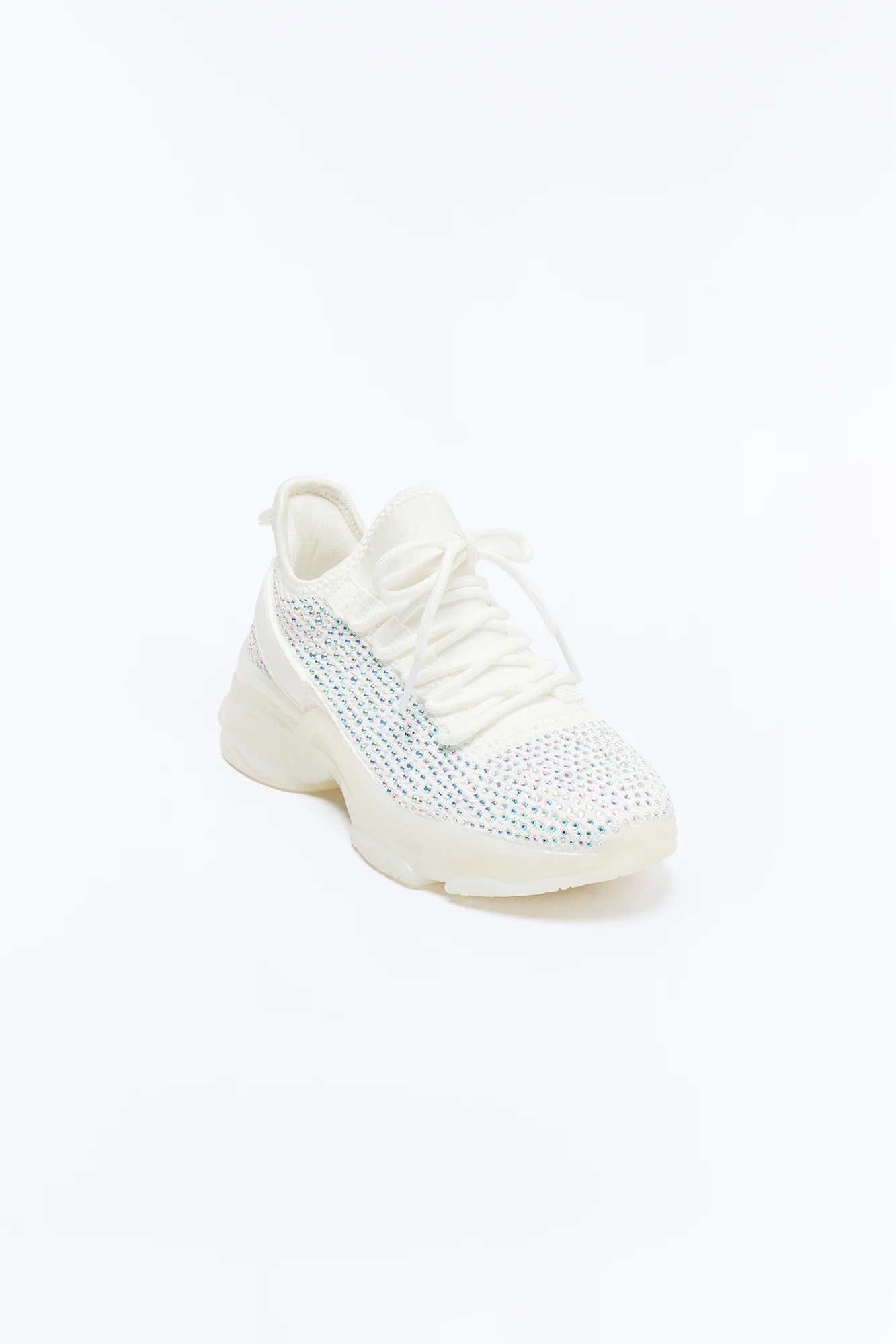 Trophy Rhinestone Platform Sneakers - White - Image 4