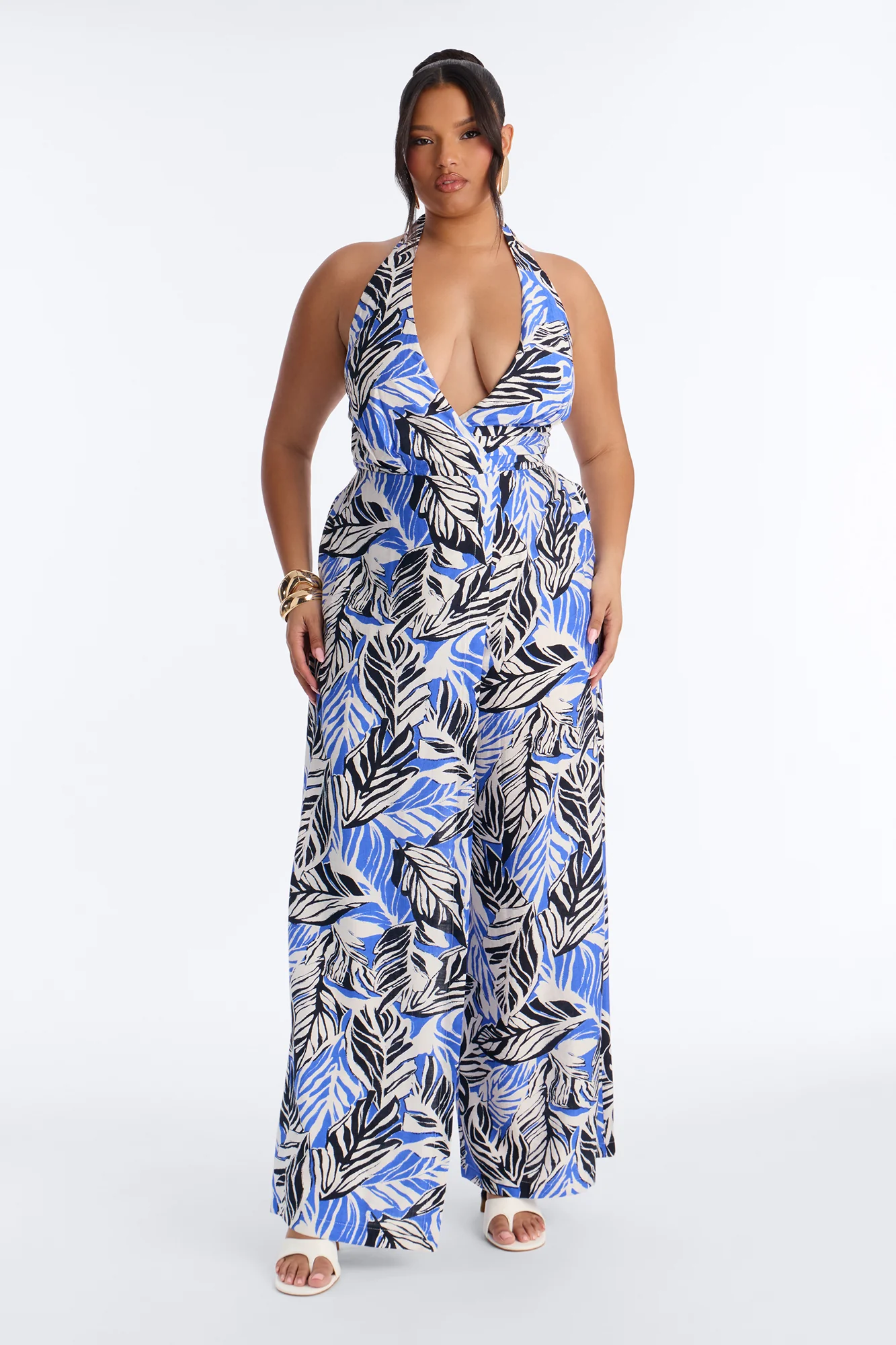 Tropic Haze Halter Jumpsuit - Blue/combo - Image 4