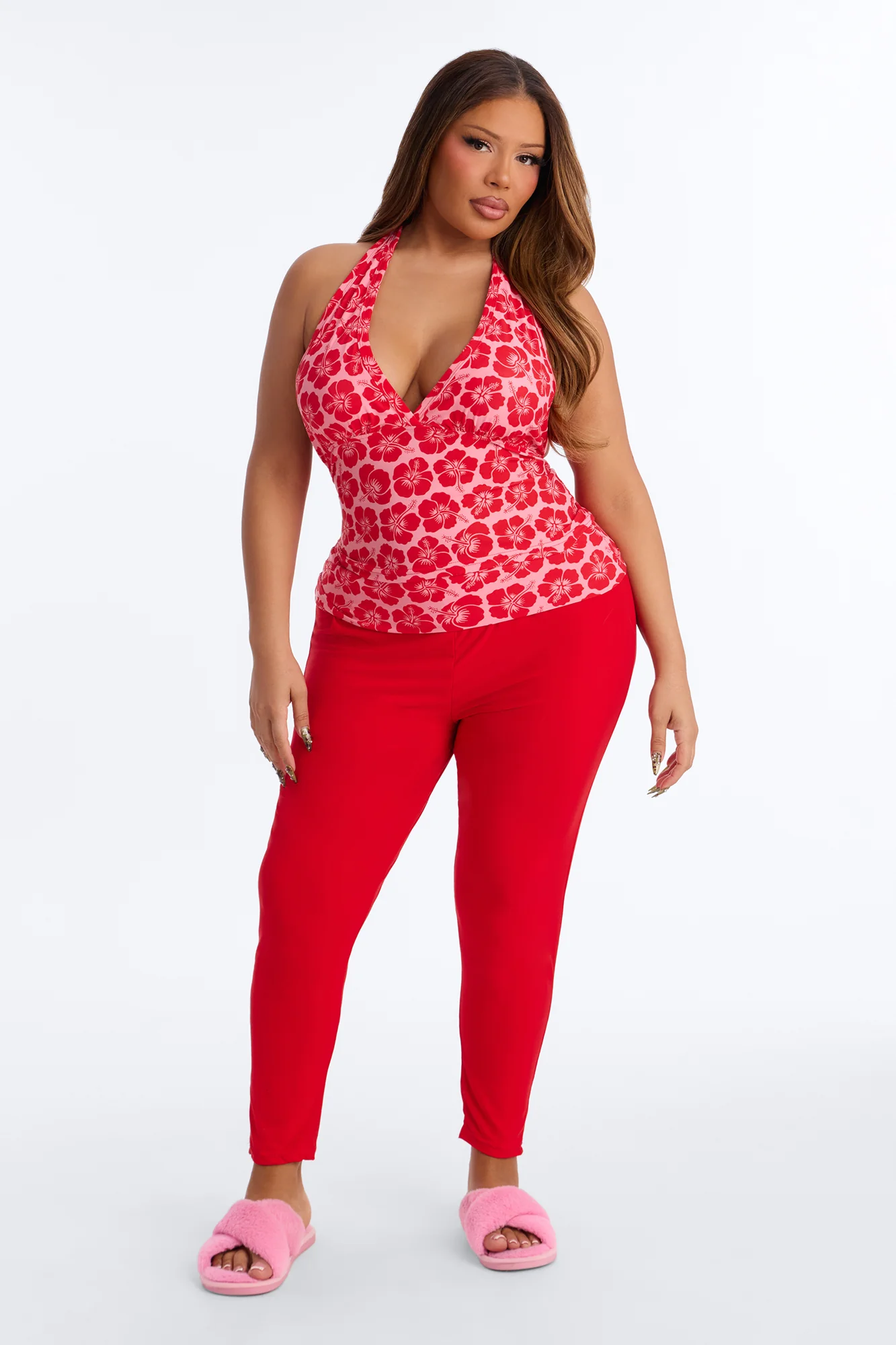 Tropical Beauty PJ Pant Set - Red - Image 5