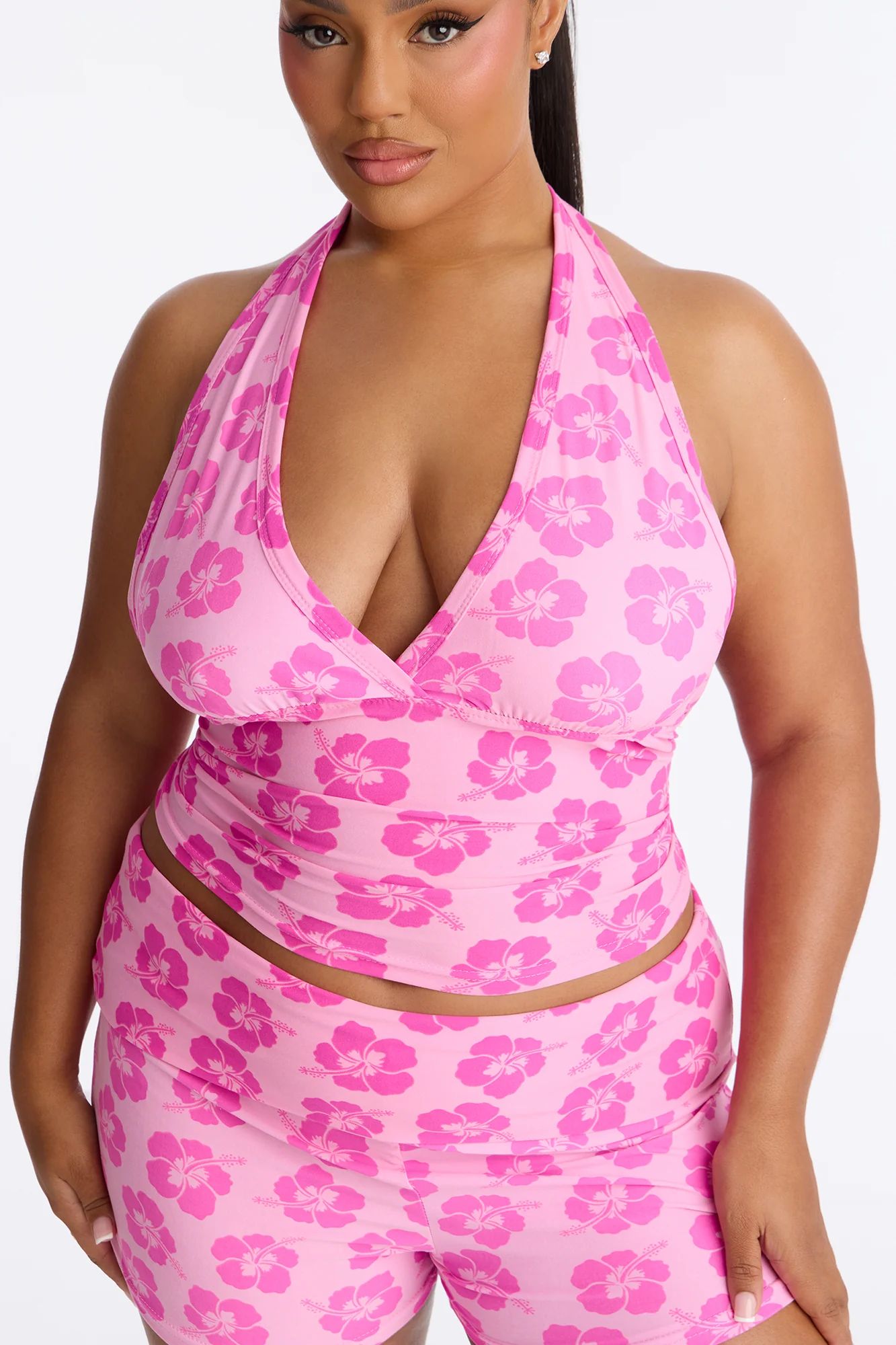 Tropical Beauty PJ Short Set - Pink/Pink - Image 5