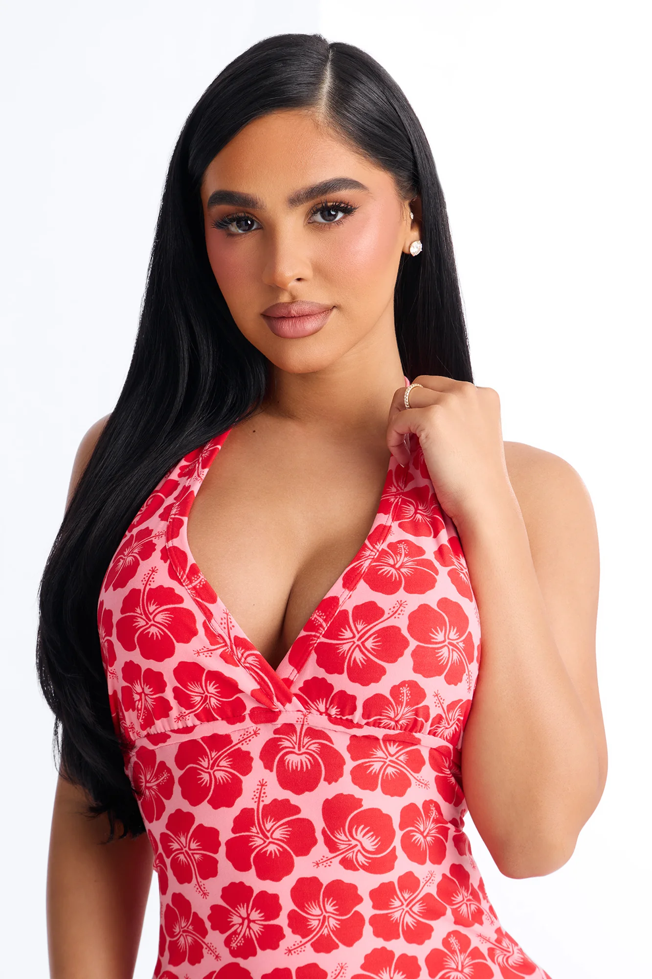 Tropical Beauty PJ Sleep Dress - Red - Image 2