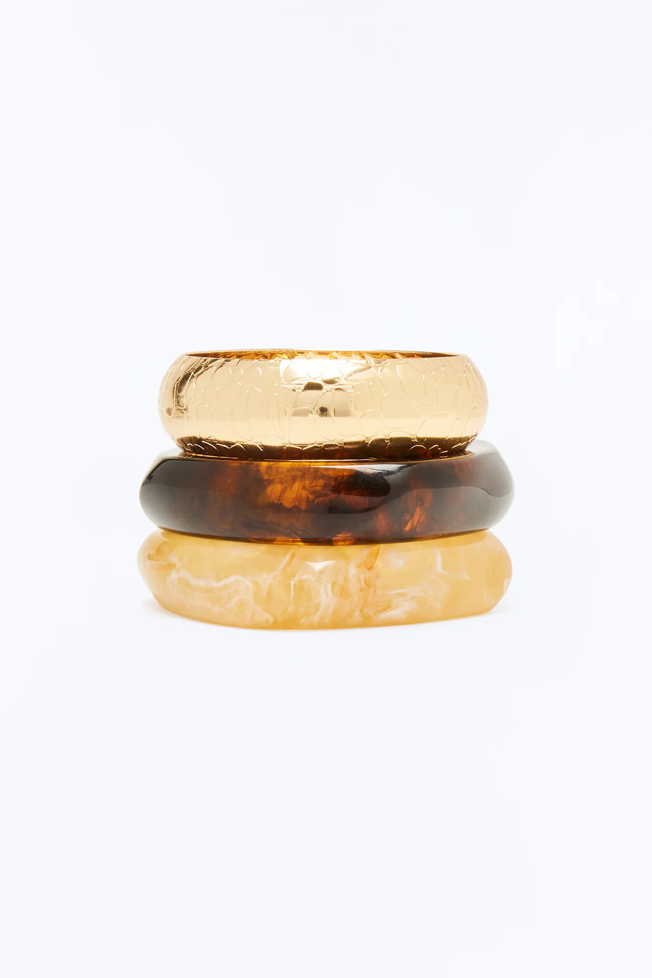 Tropicali 3 Piece Bracelet Set - Gold/Brown - Image 3