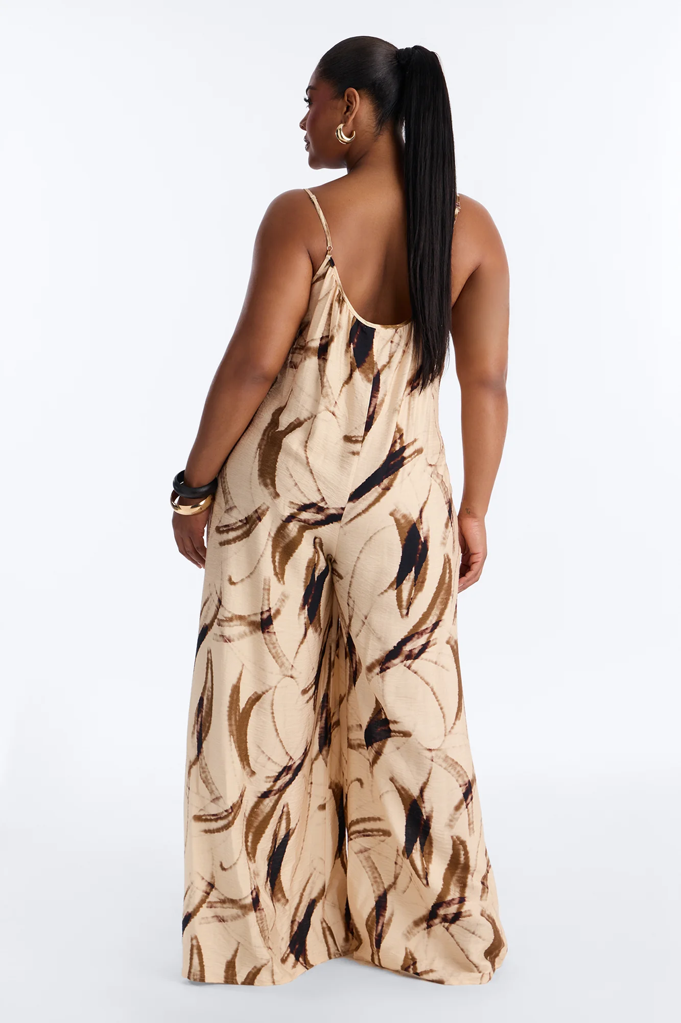 Tropics Time Linen Wide Leg Jumpsuit - Tan - Image 8