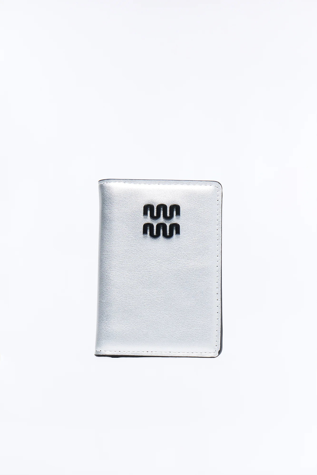 True Power Faux Leather Fold Over Cardholder - Silver