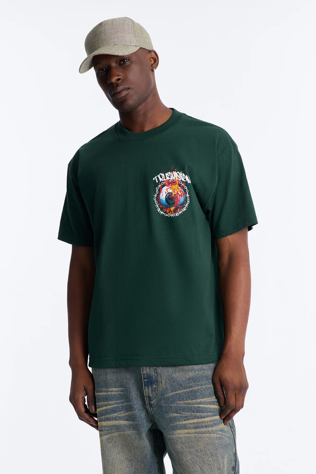 True Vision Boxy Short Sleeve Tee - Green - Image 4